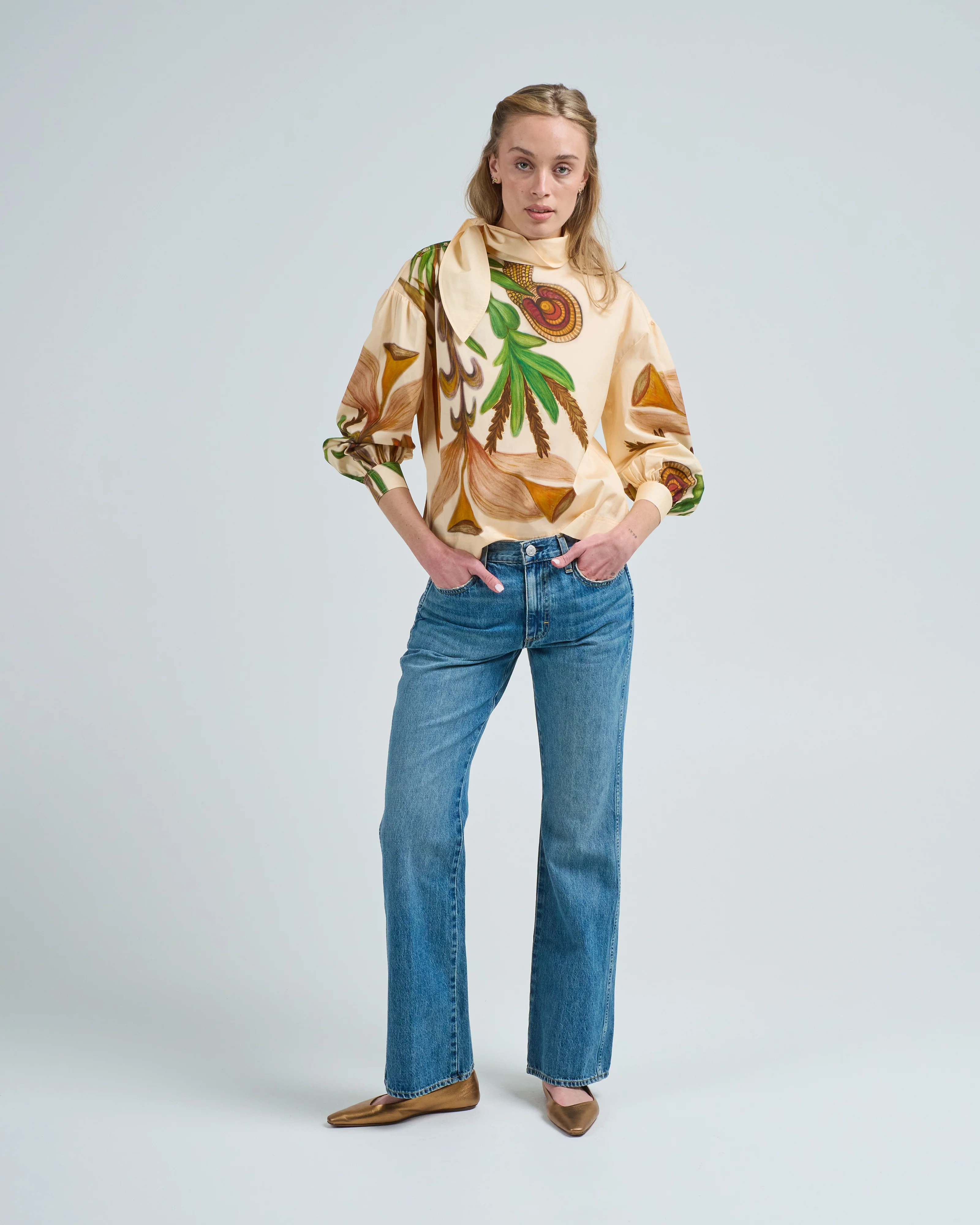 pastel ls tie neck blouse - Image 5
