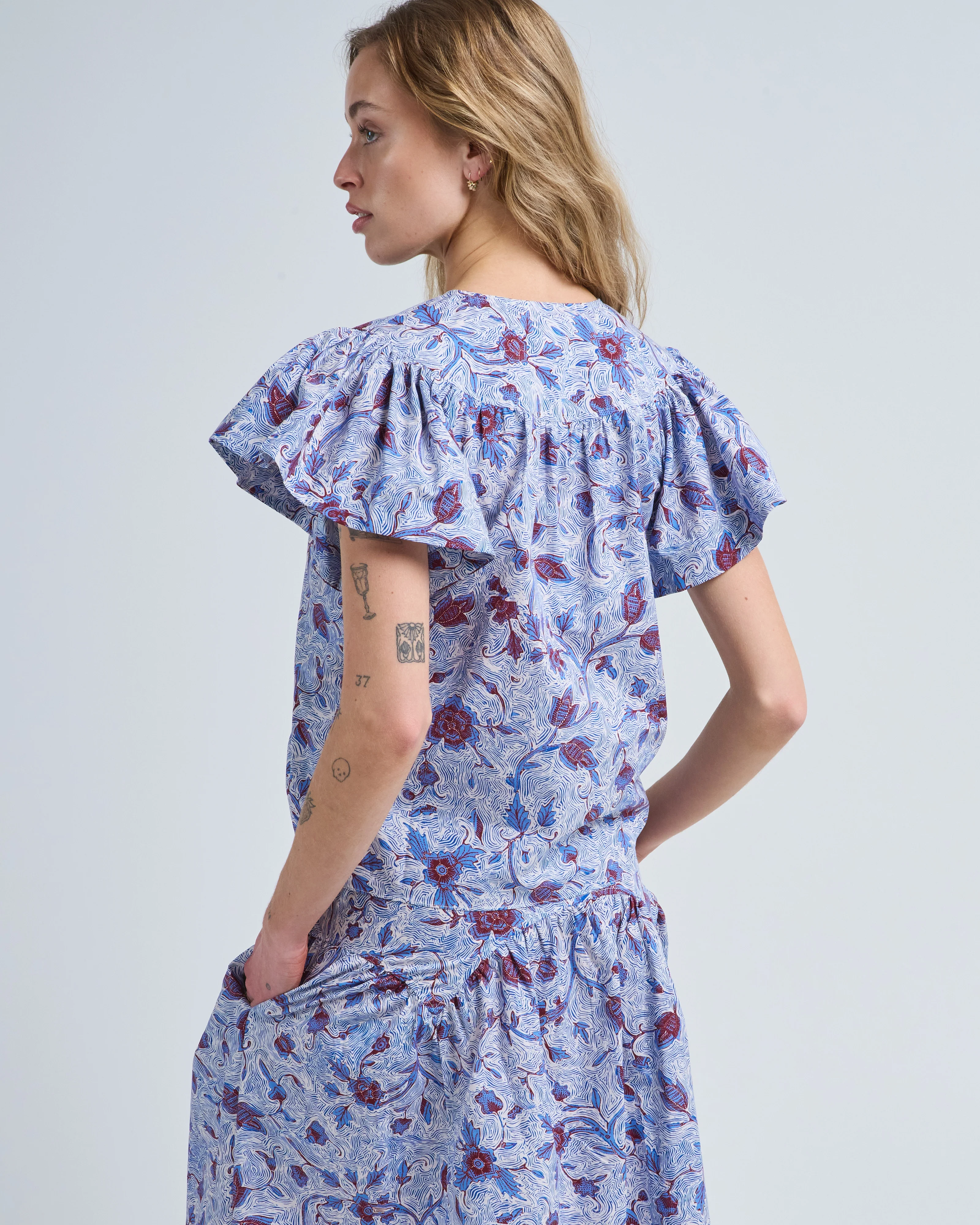 perline short sleeve cotton blouse - Image 4
