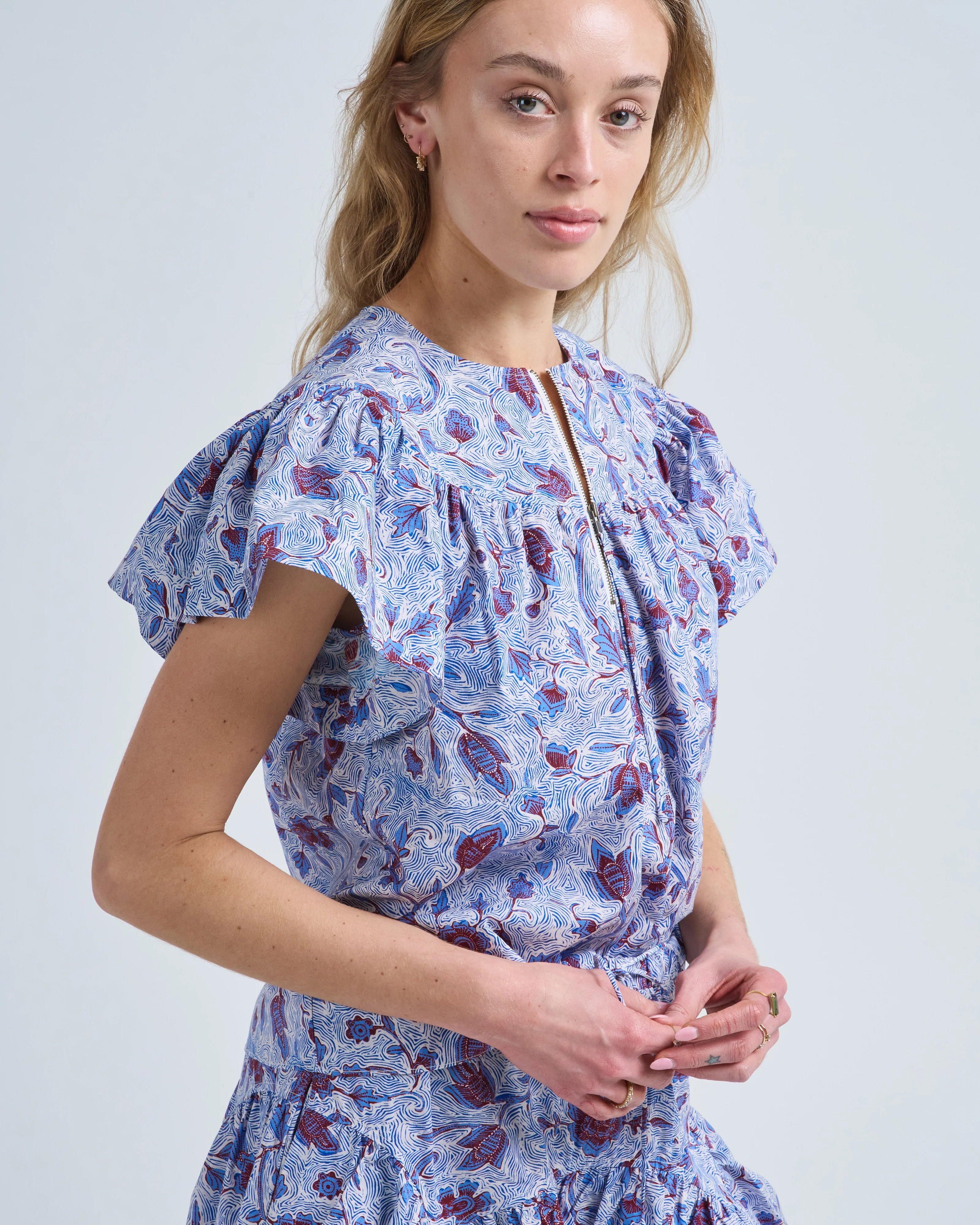 perline short sleeve cotton blouse - Image 5