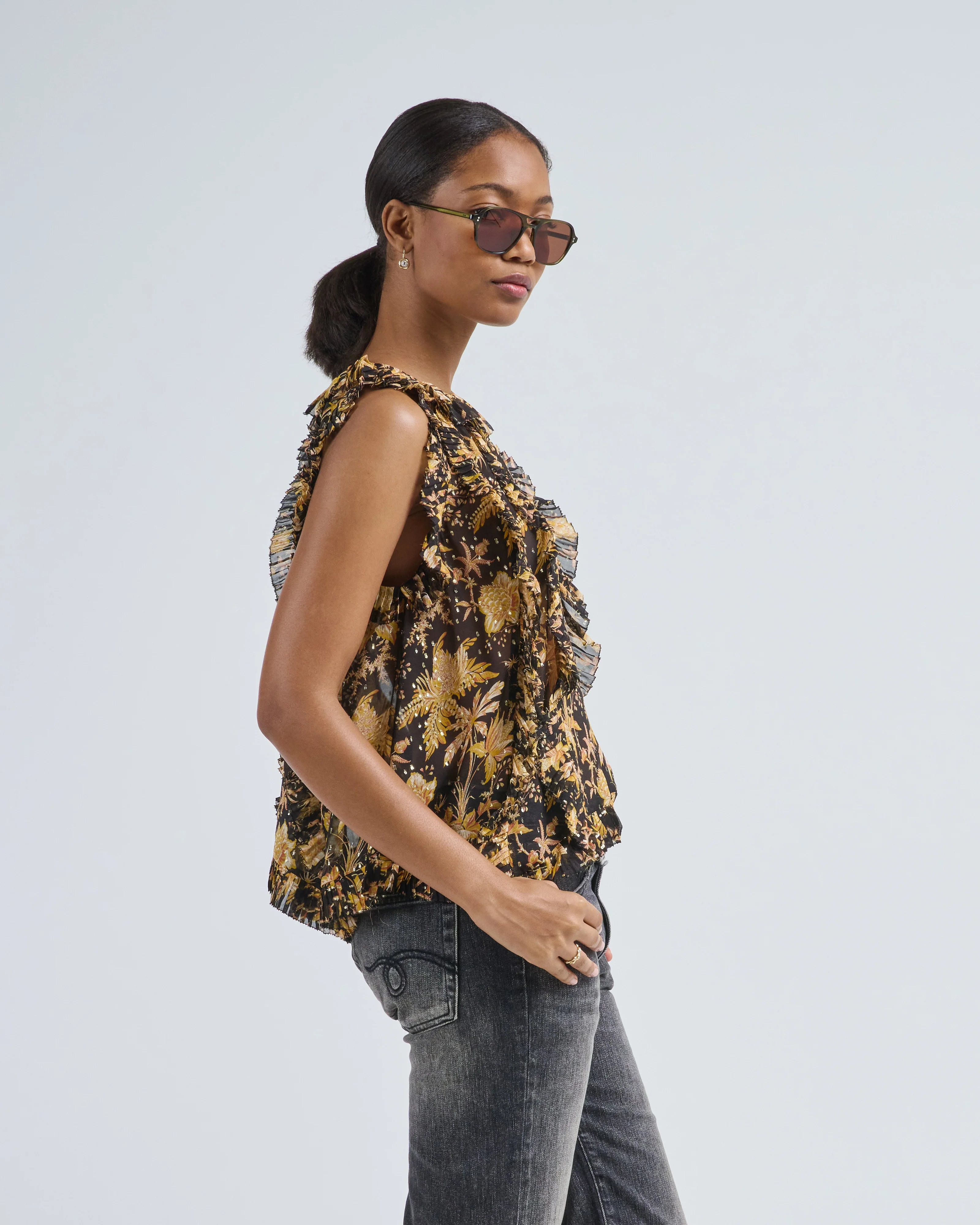 sabra cascading ruffle top - Image 3