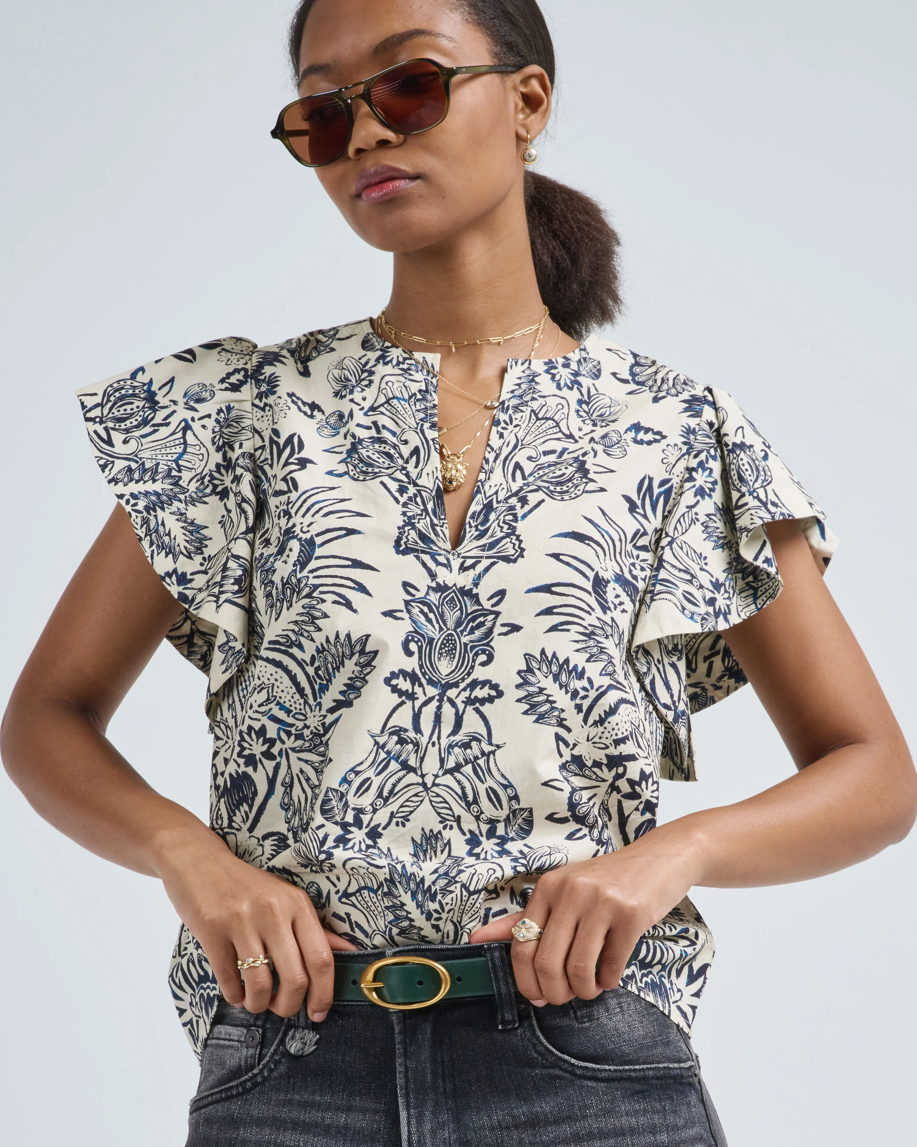 severine flutter sleeve top