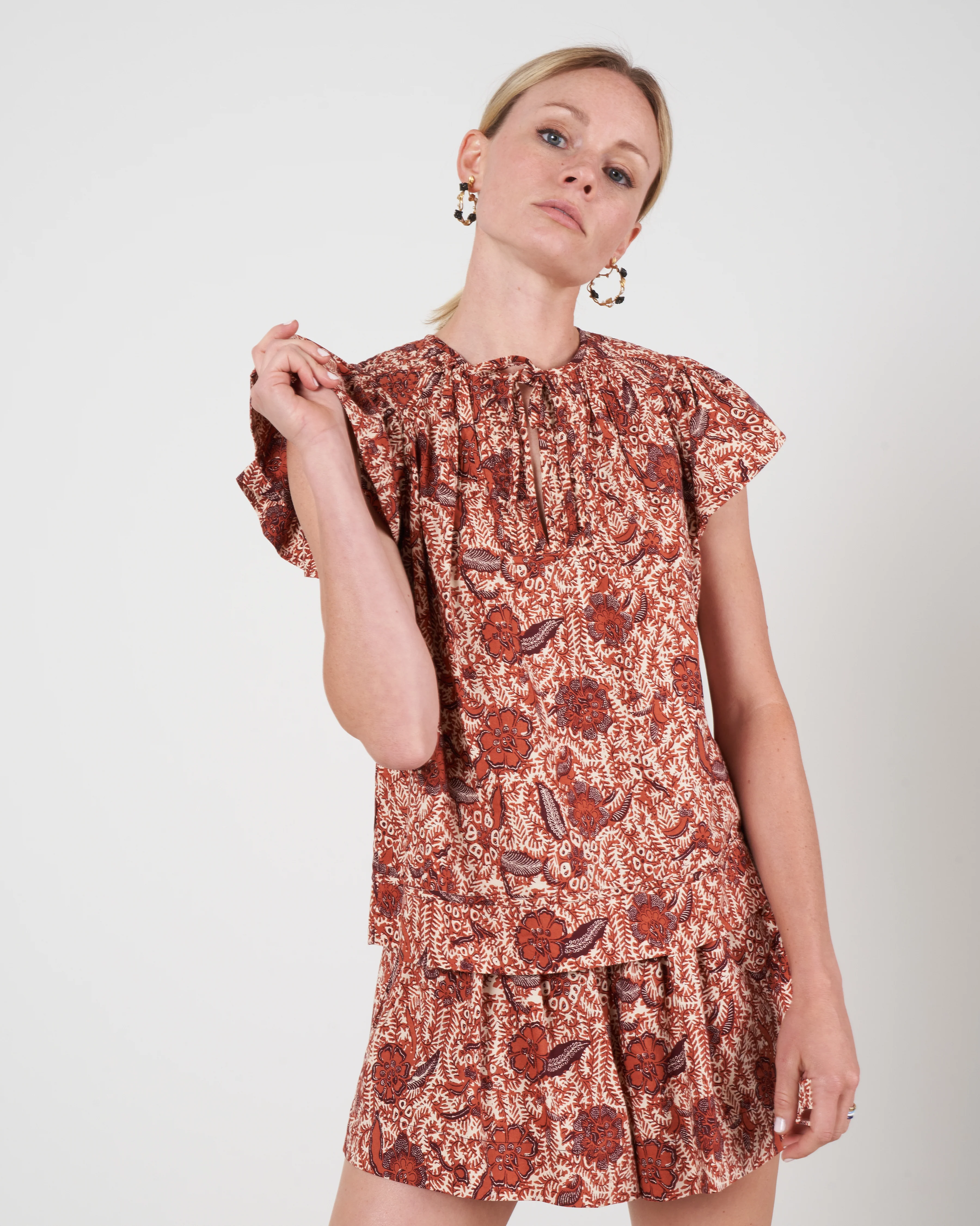 shani blouse - brick