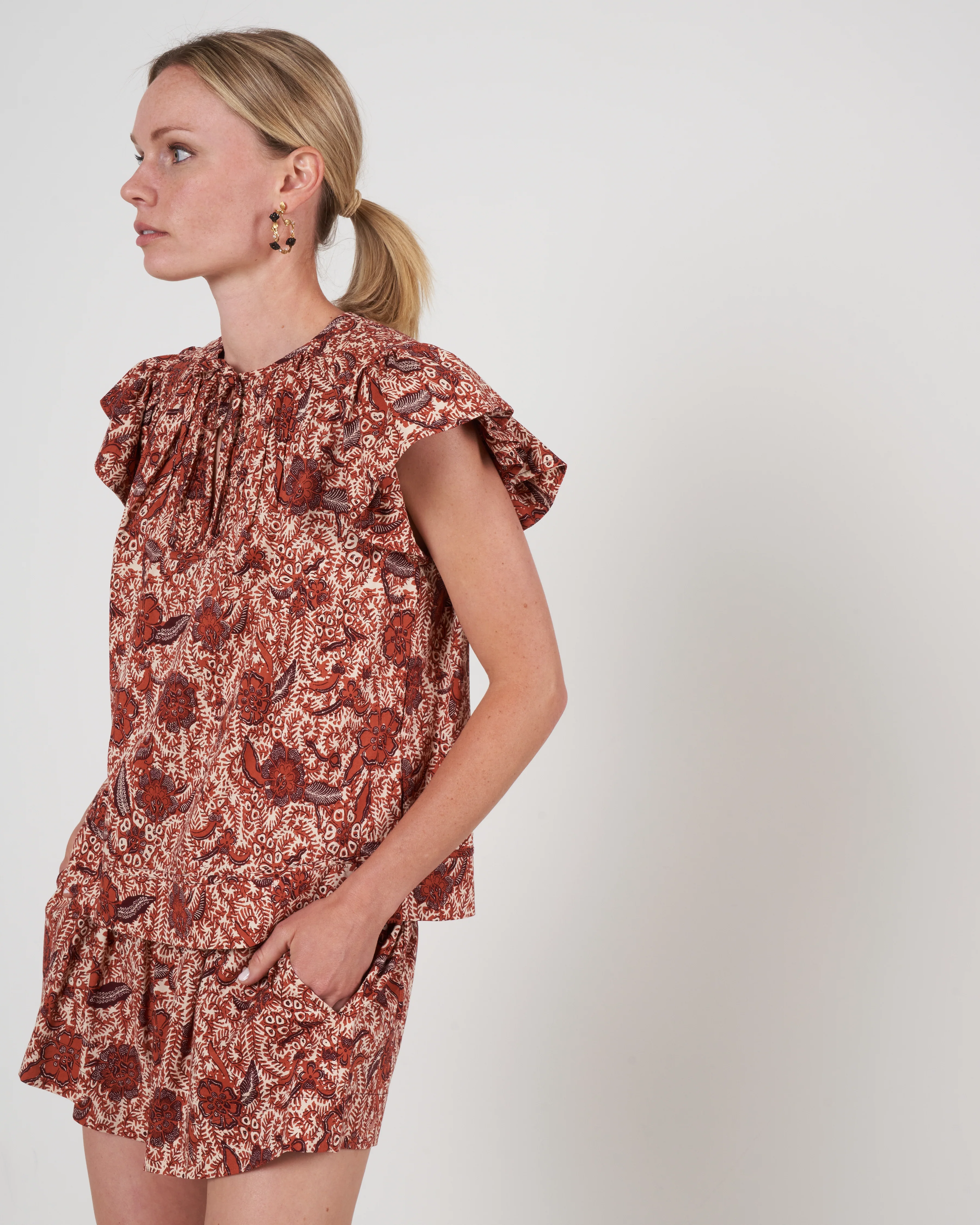 shani blouse - brick - Image 4
