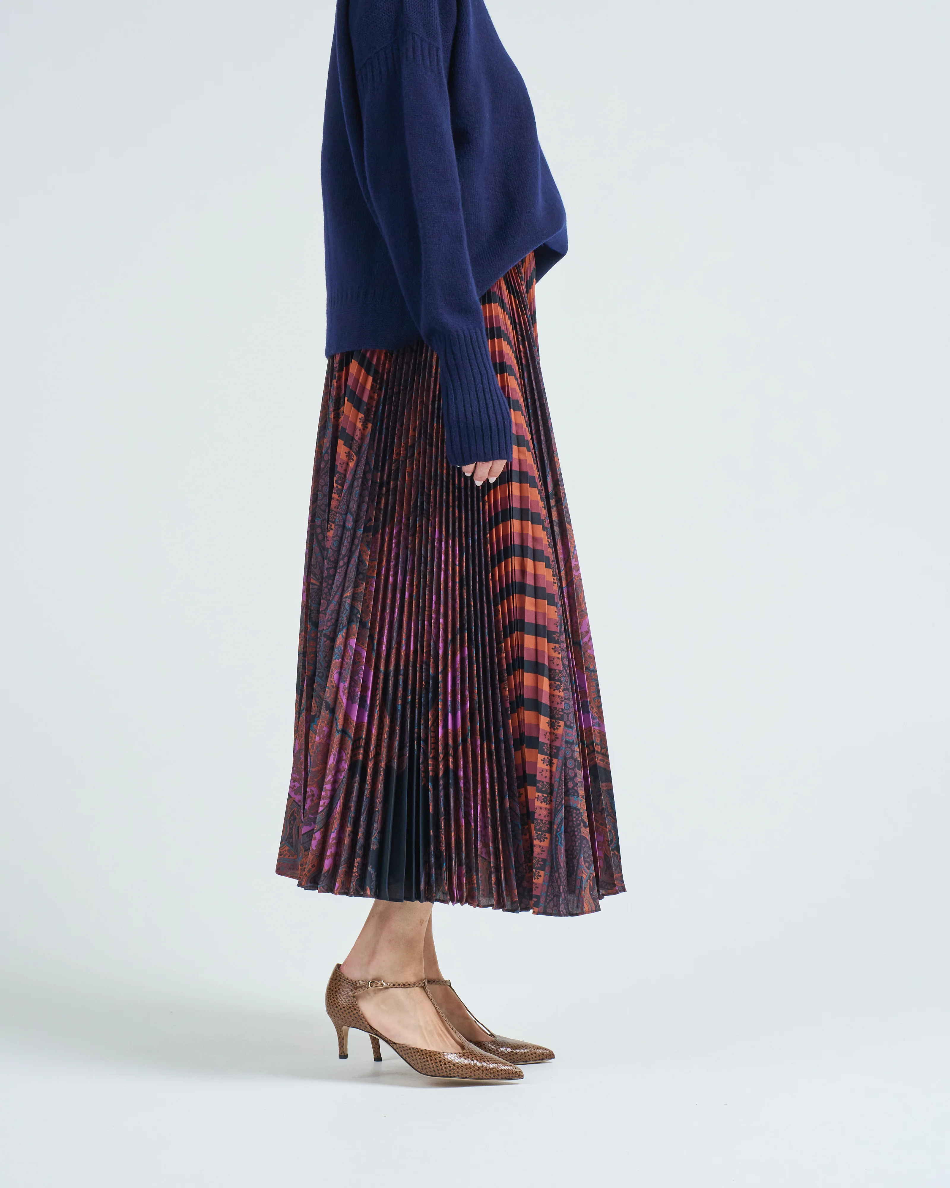shayna high waist pleated midi skirt - Image 2