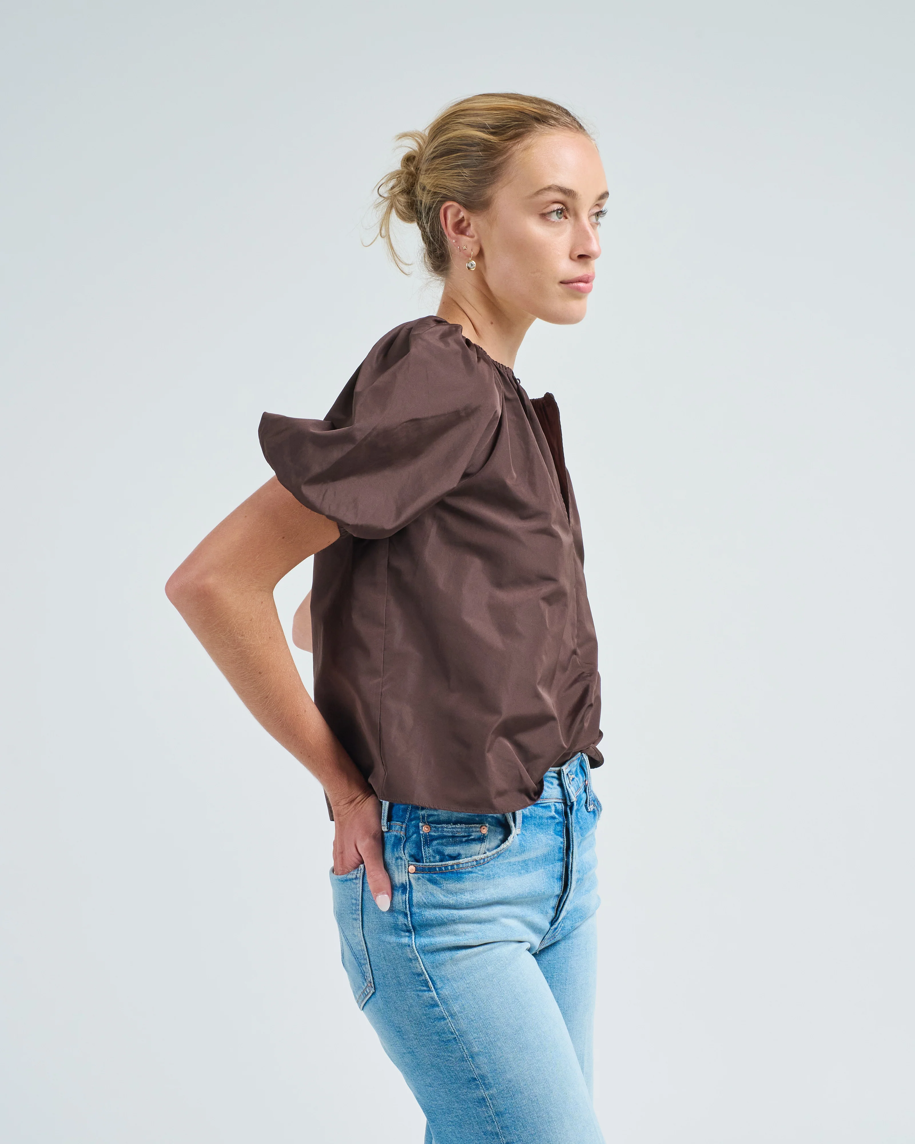 talie silk short sleeve blouse - Image 3