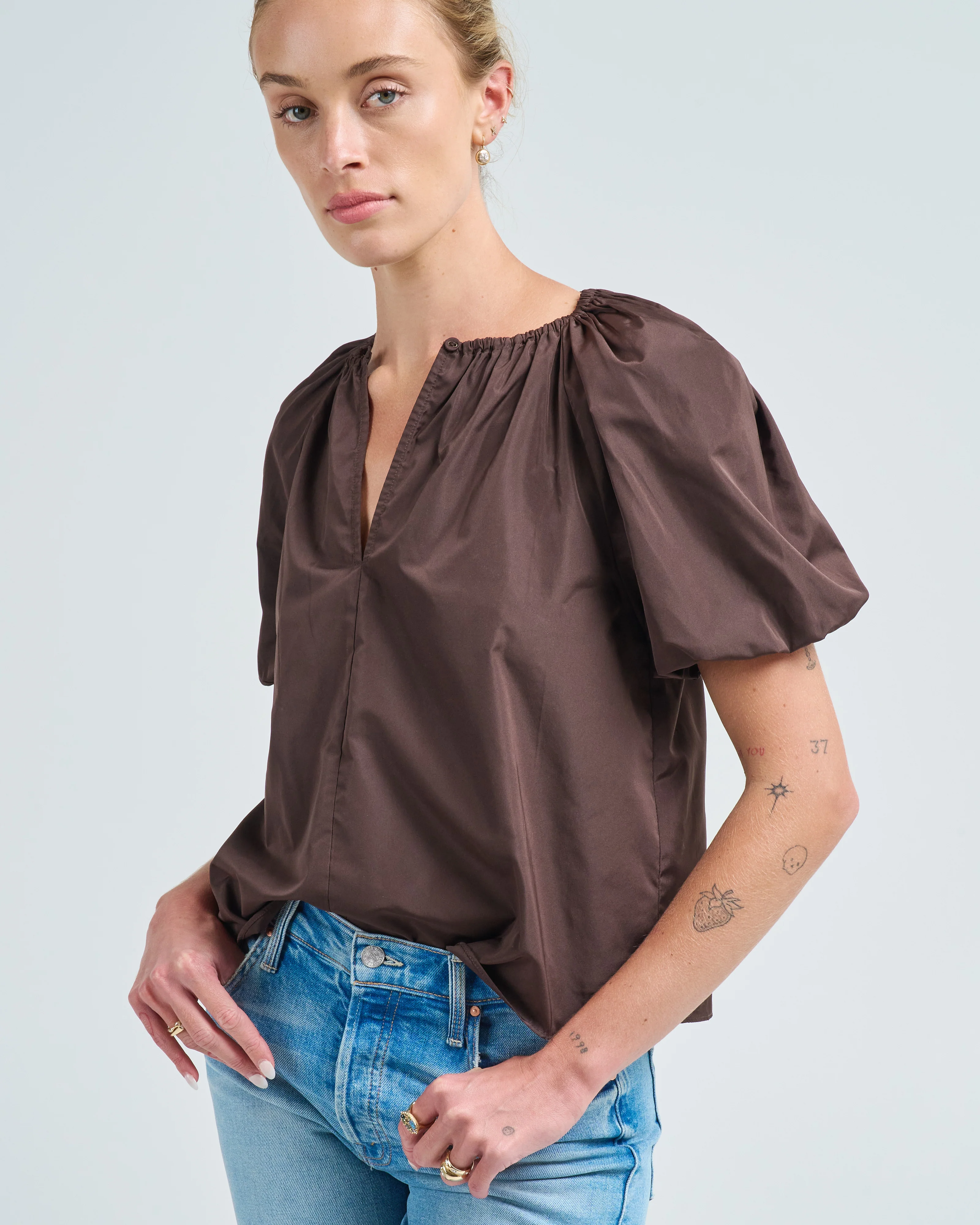 talie silk short sleeve blouse - Image 5