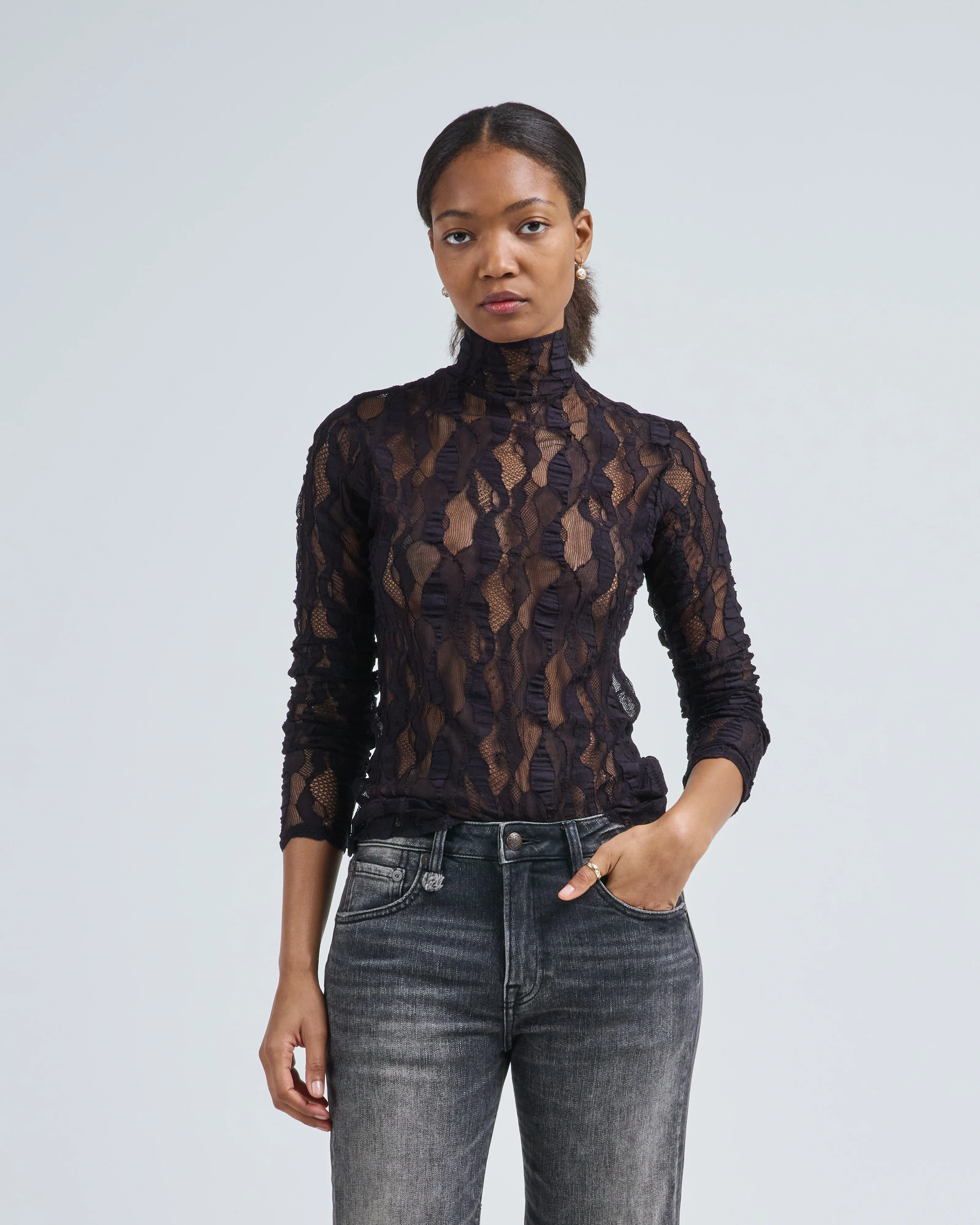 ulyssa long sleeve turtleneck top - Image 3