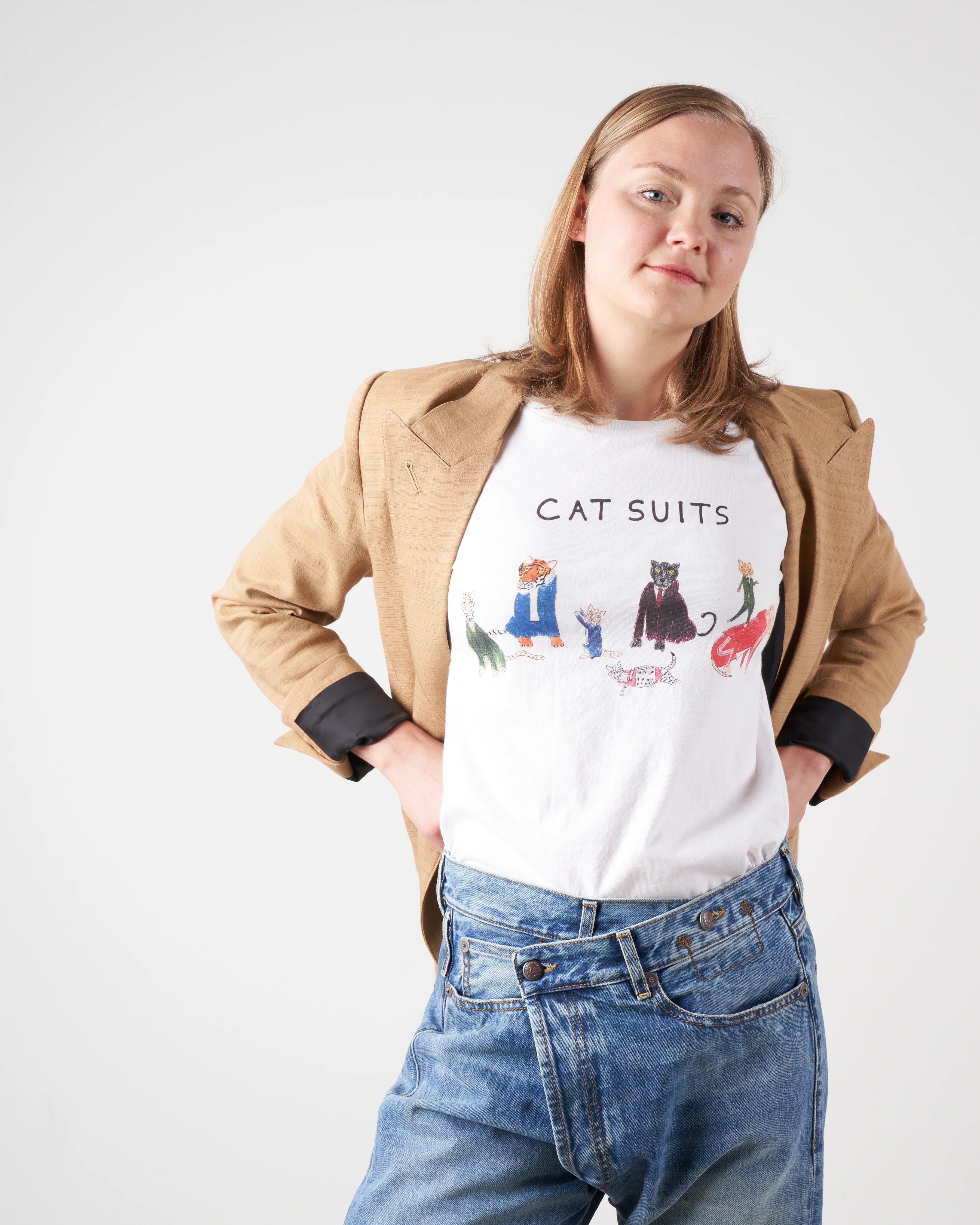 white tee - cat suits - Image 2