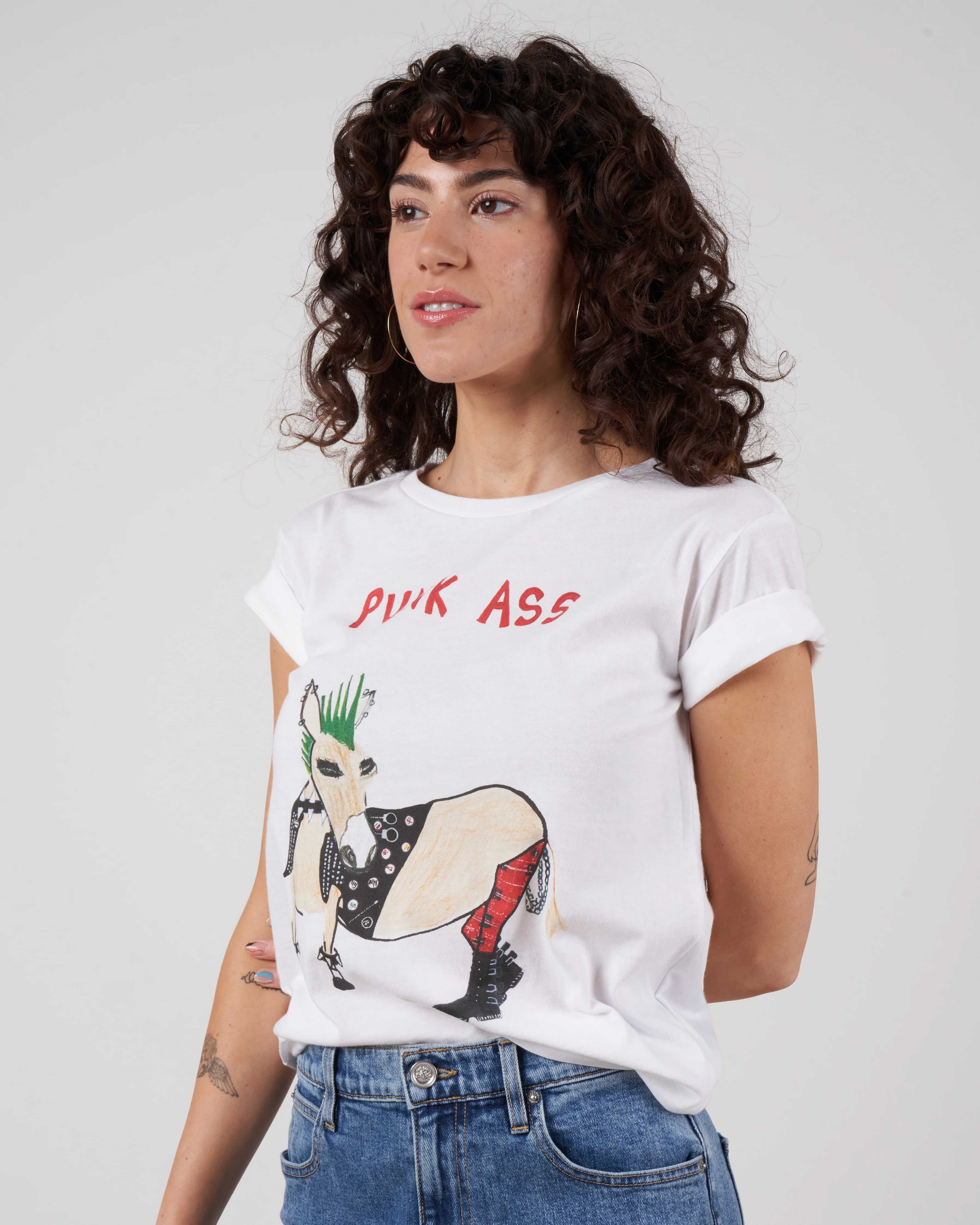 white tee - punk ass - Image 2