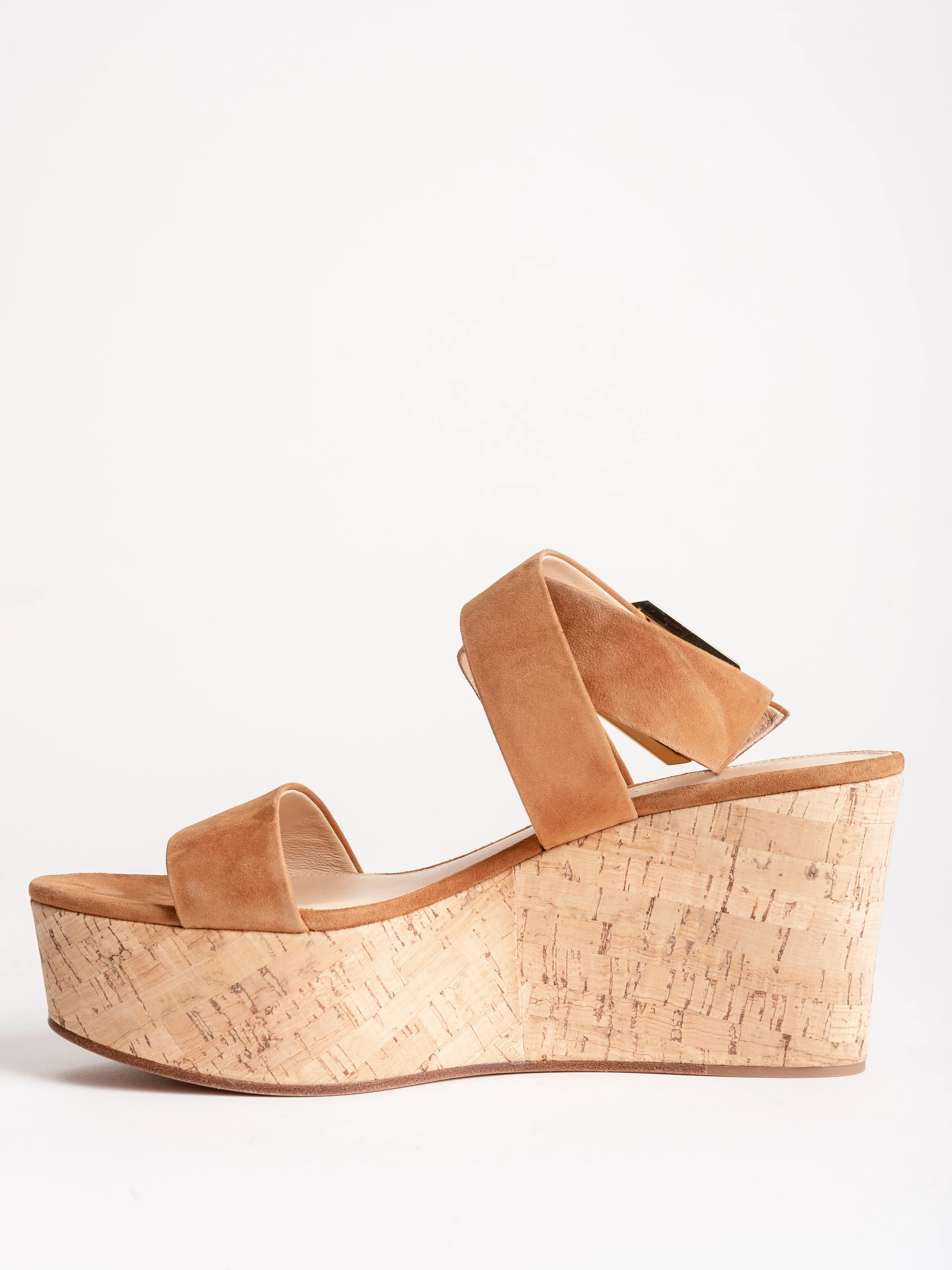 suede & cork wedge - pecan - Image 2