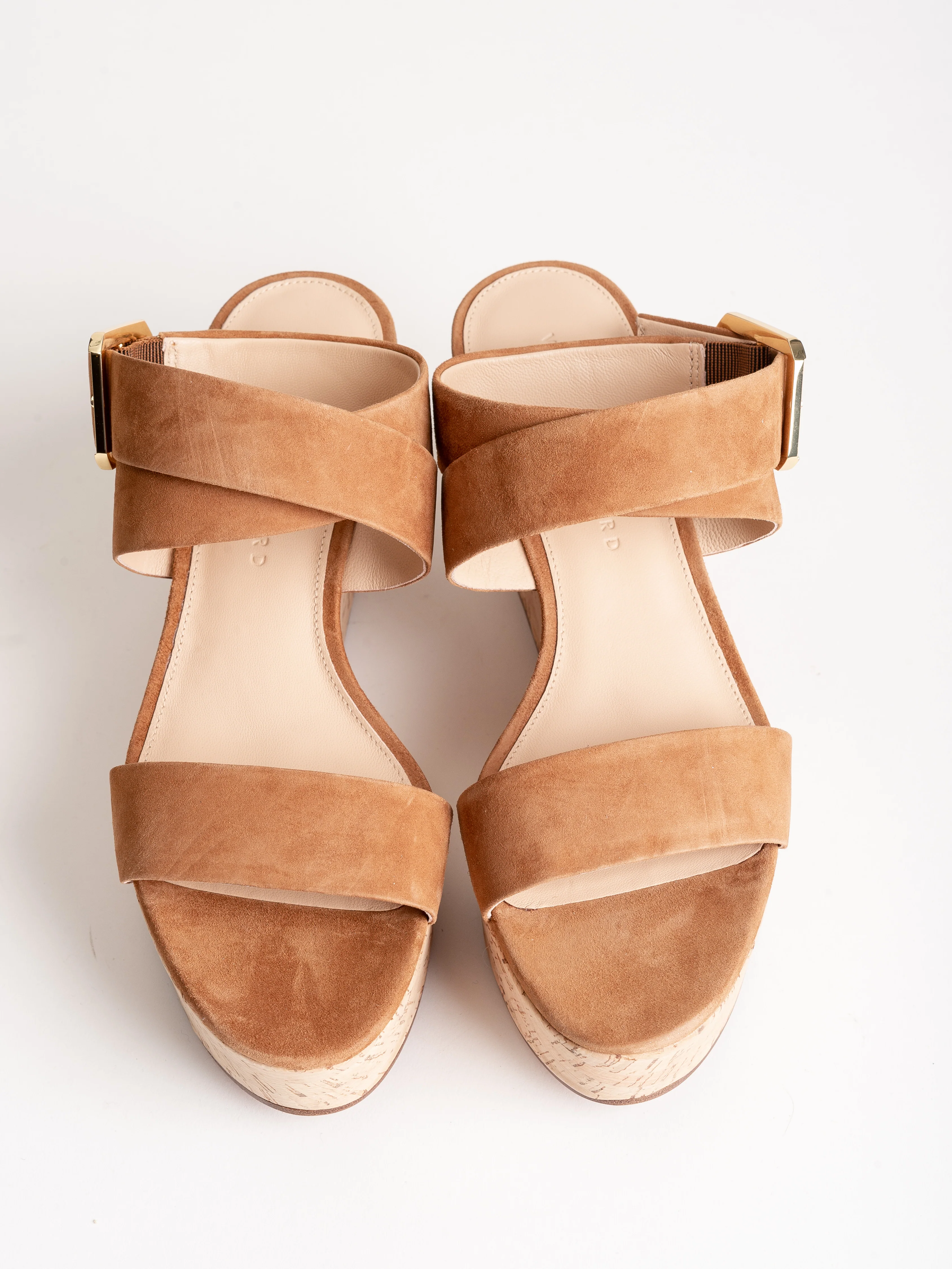 suede & cork wedge - pecan - Image 4