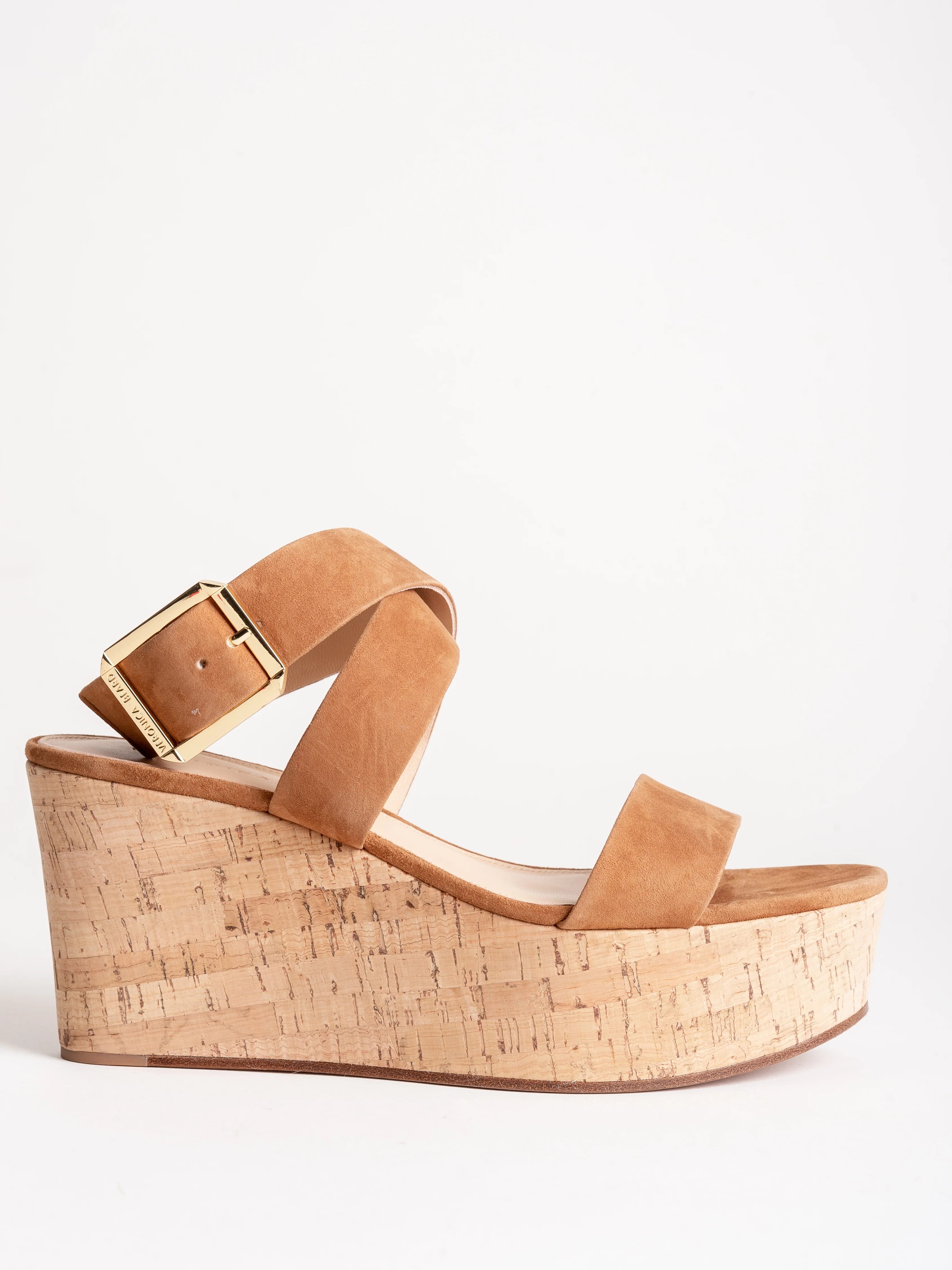 suede & cork wedge - pecan - Image 6