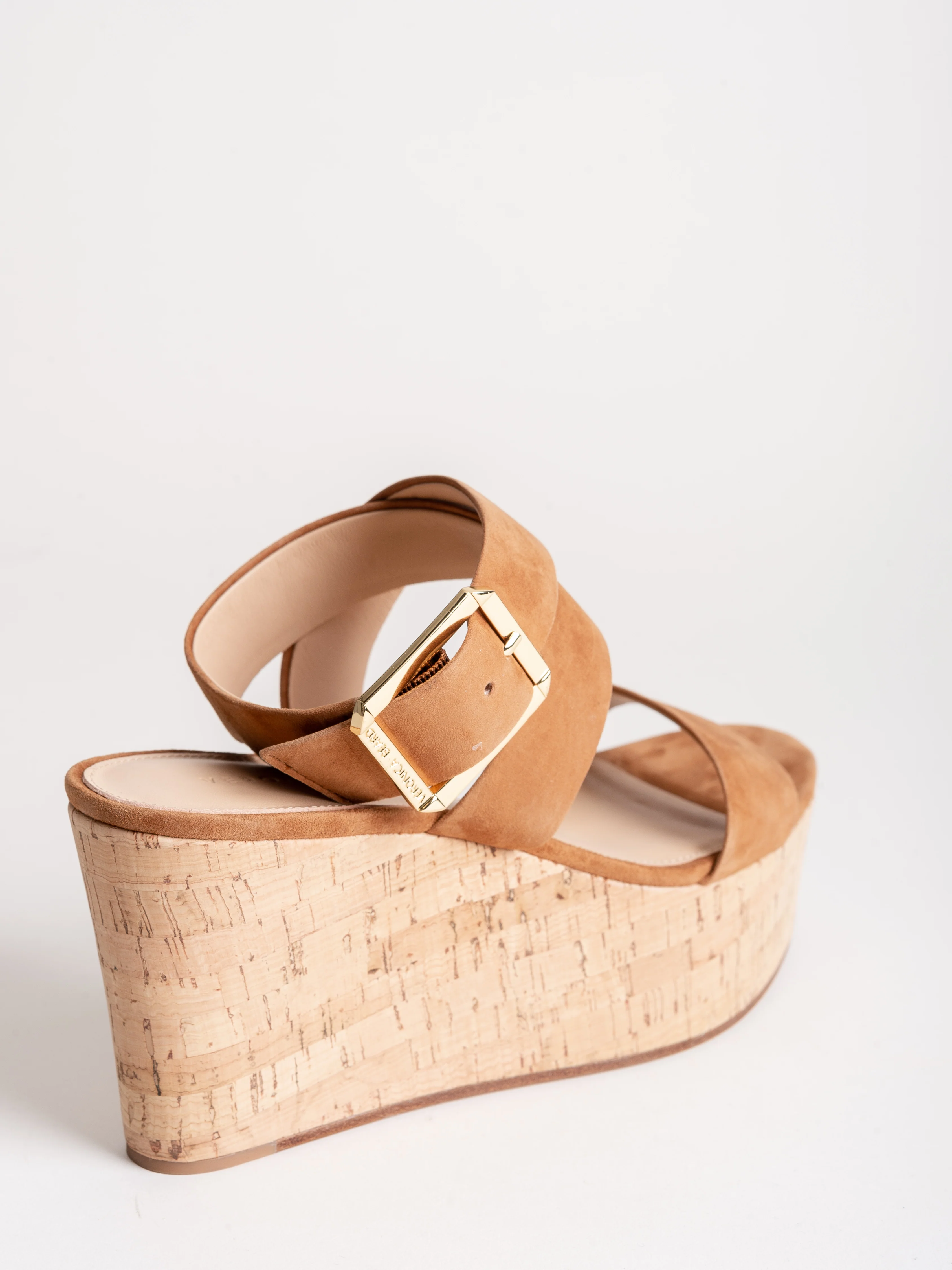 suede & cork wedge - pecan - Image 8