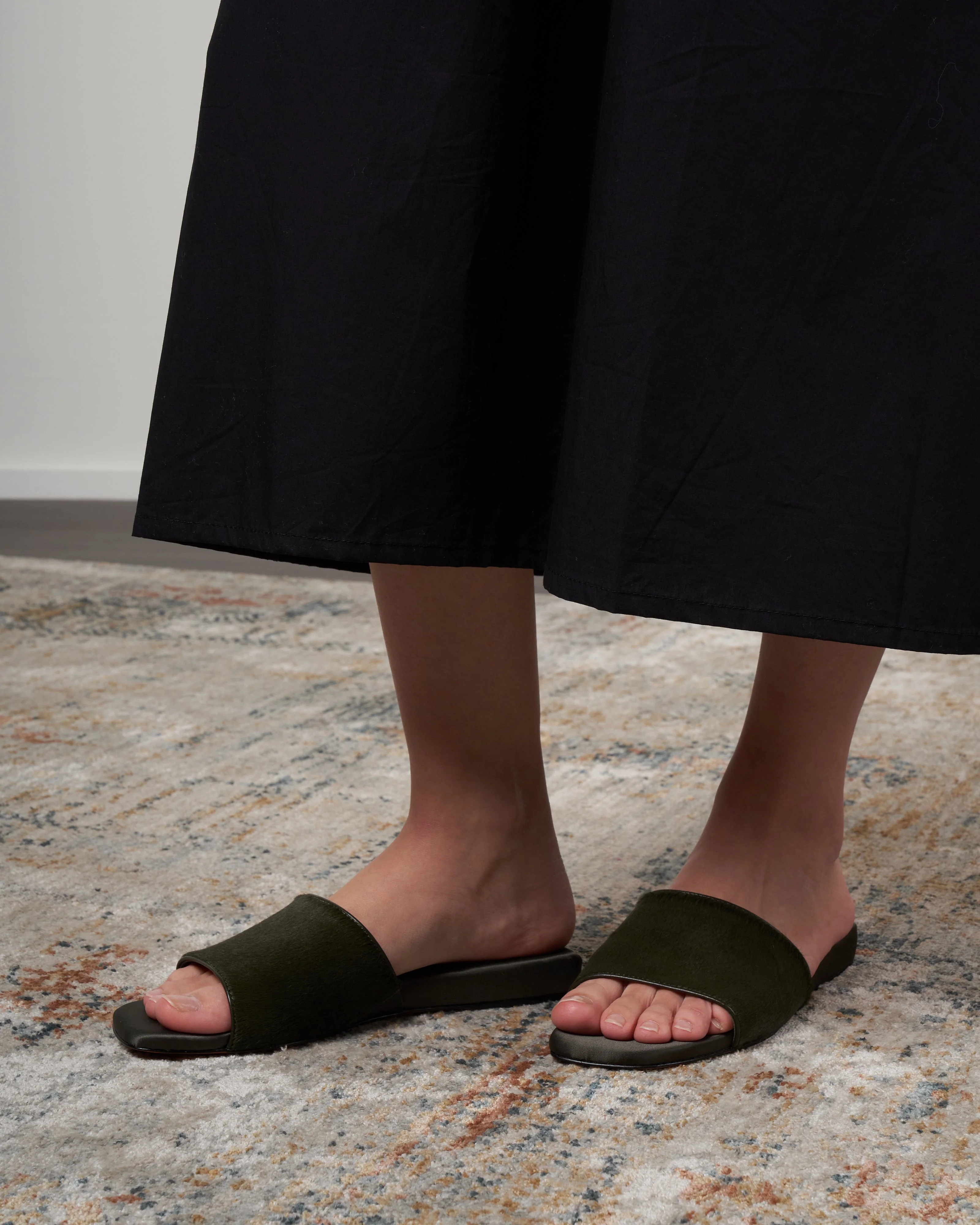 garth slide - olive calf hair - Image 2