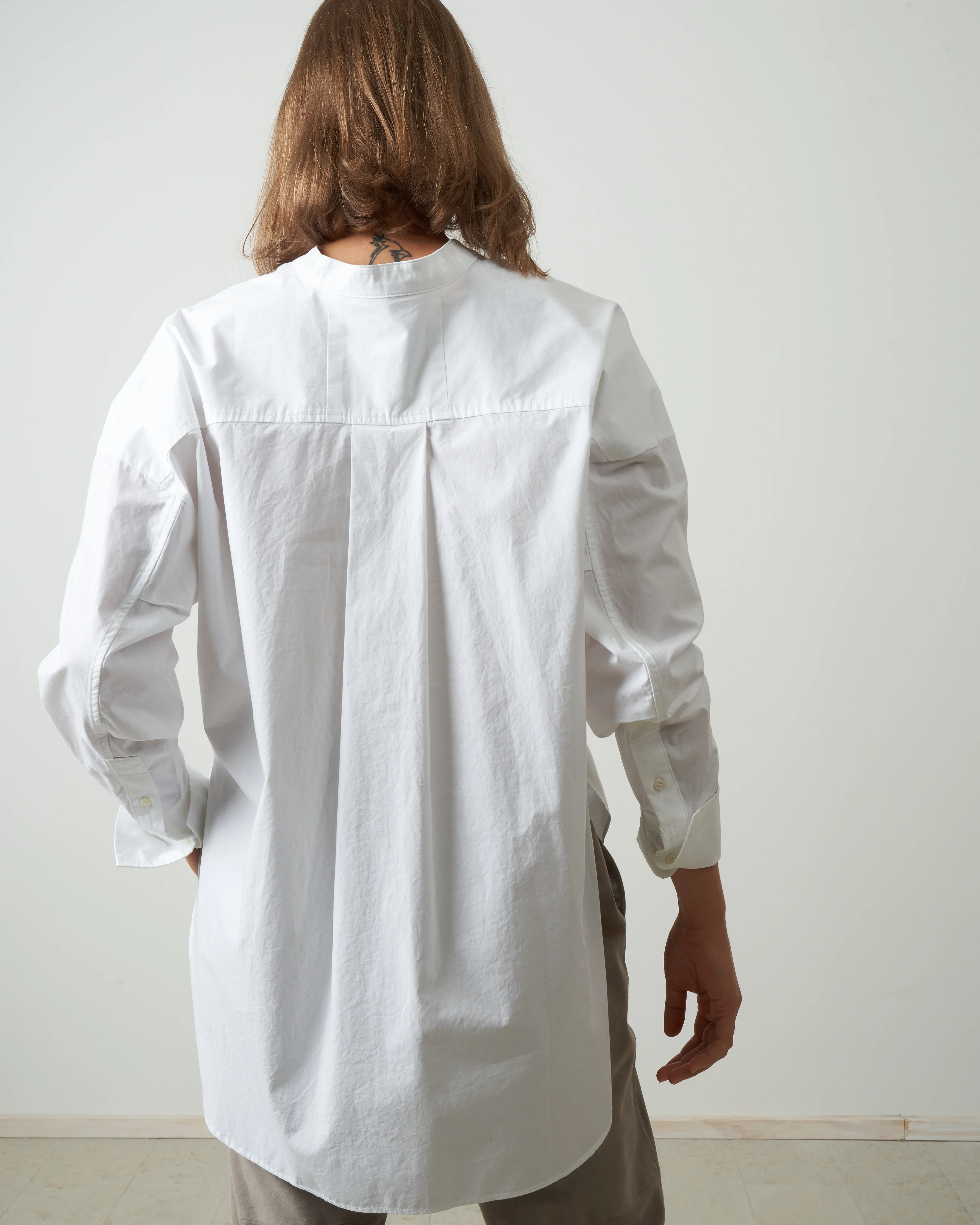 banded collar shirt - white - Image 3