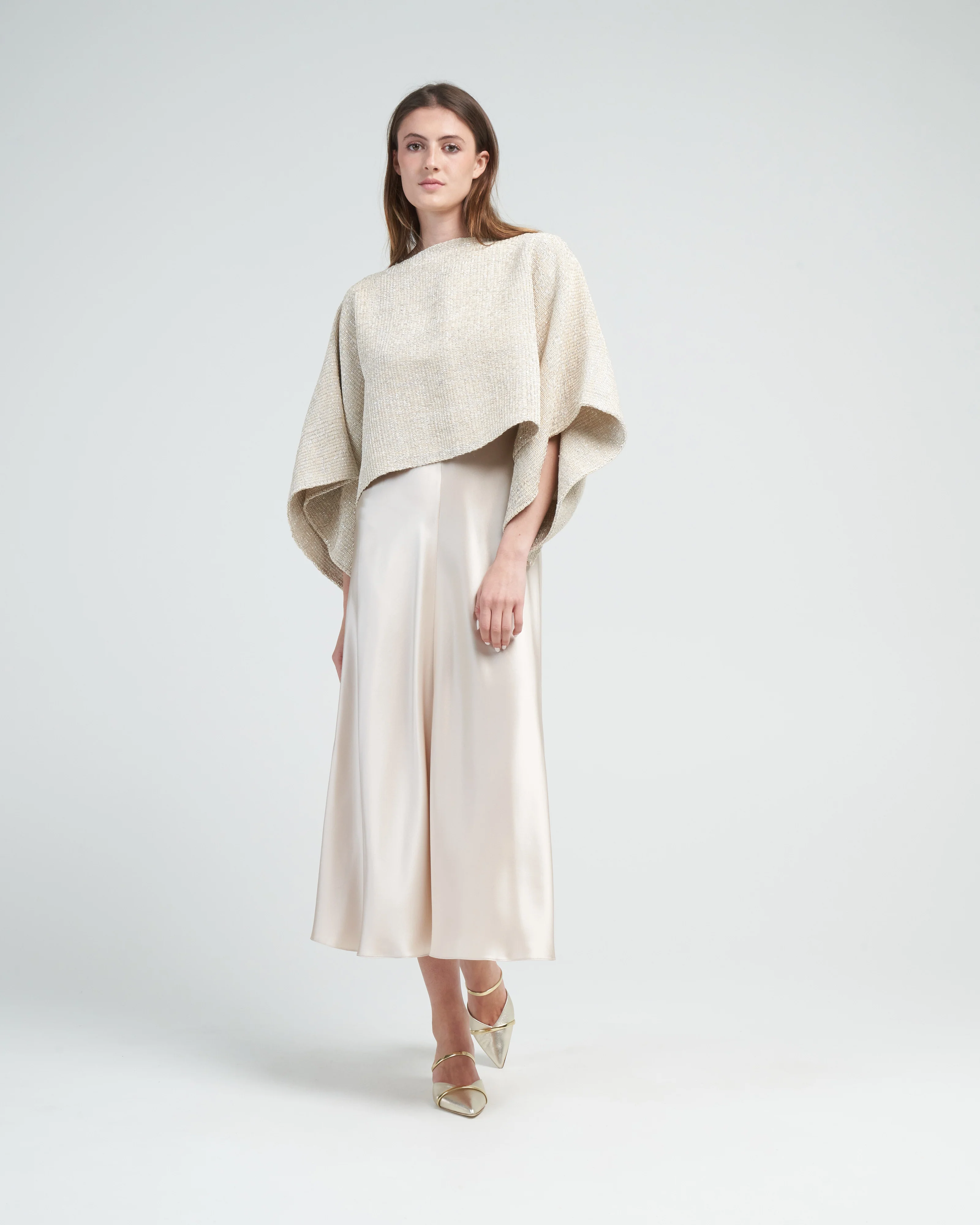 crop top with lurex - pearl - Image 2