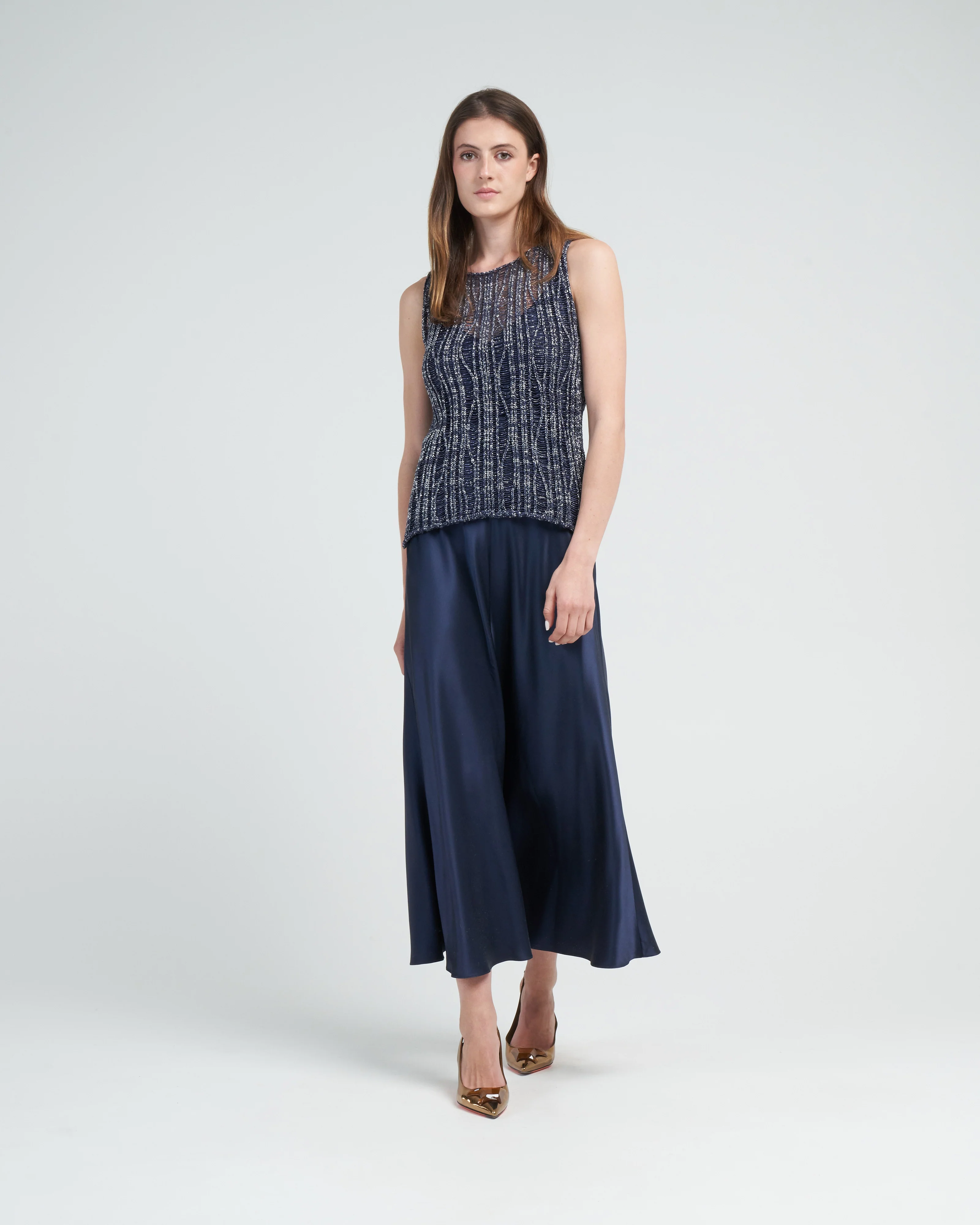 lace knit tank - midnight - Image 2