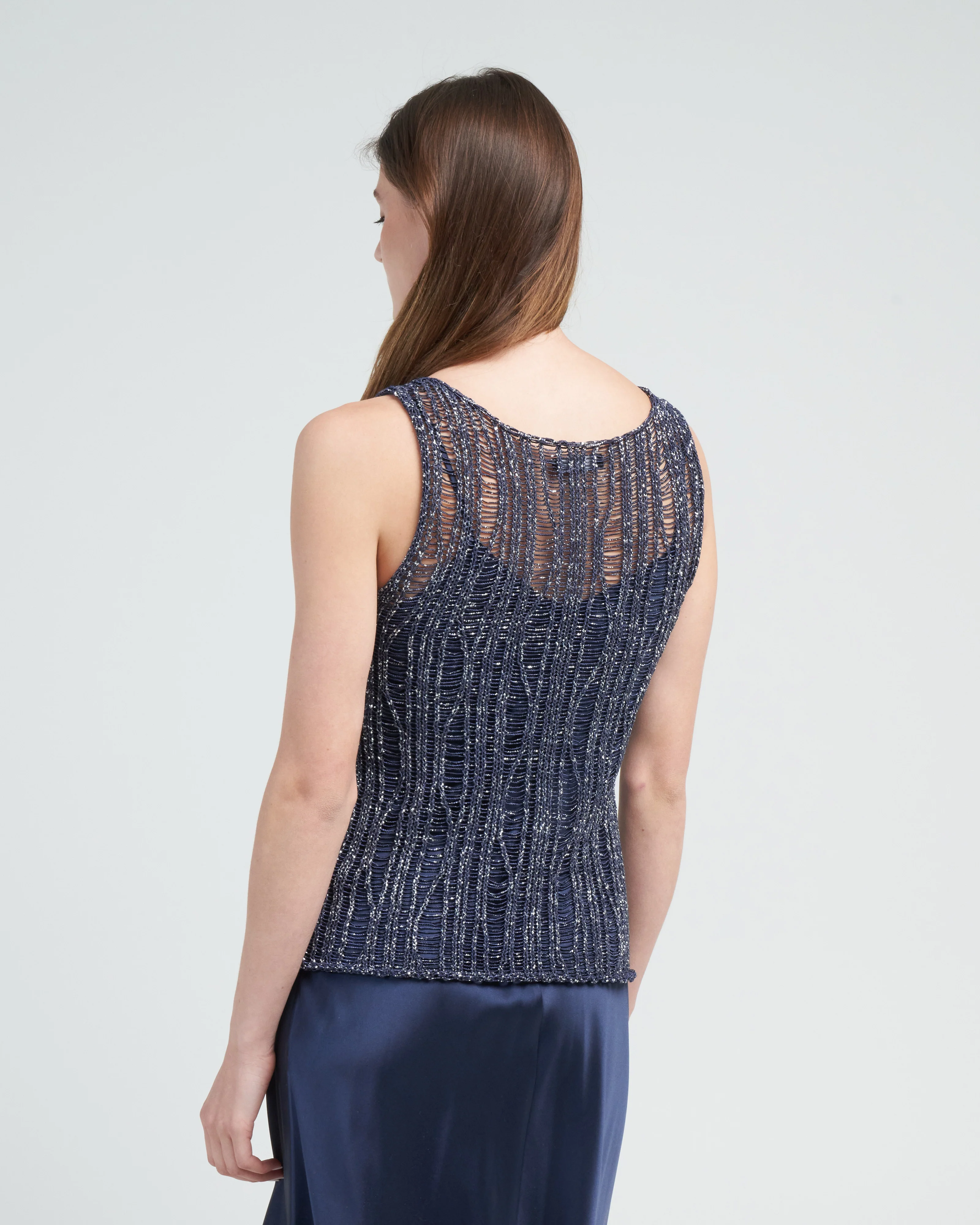lace knit tank - midnight - Image 4
