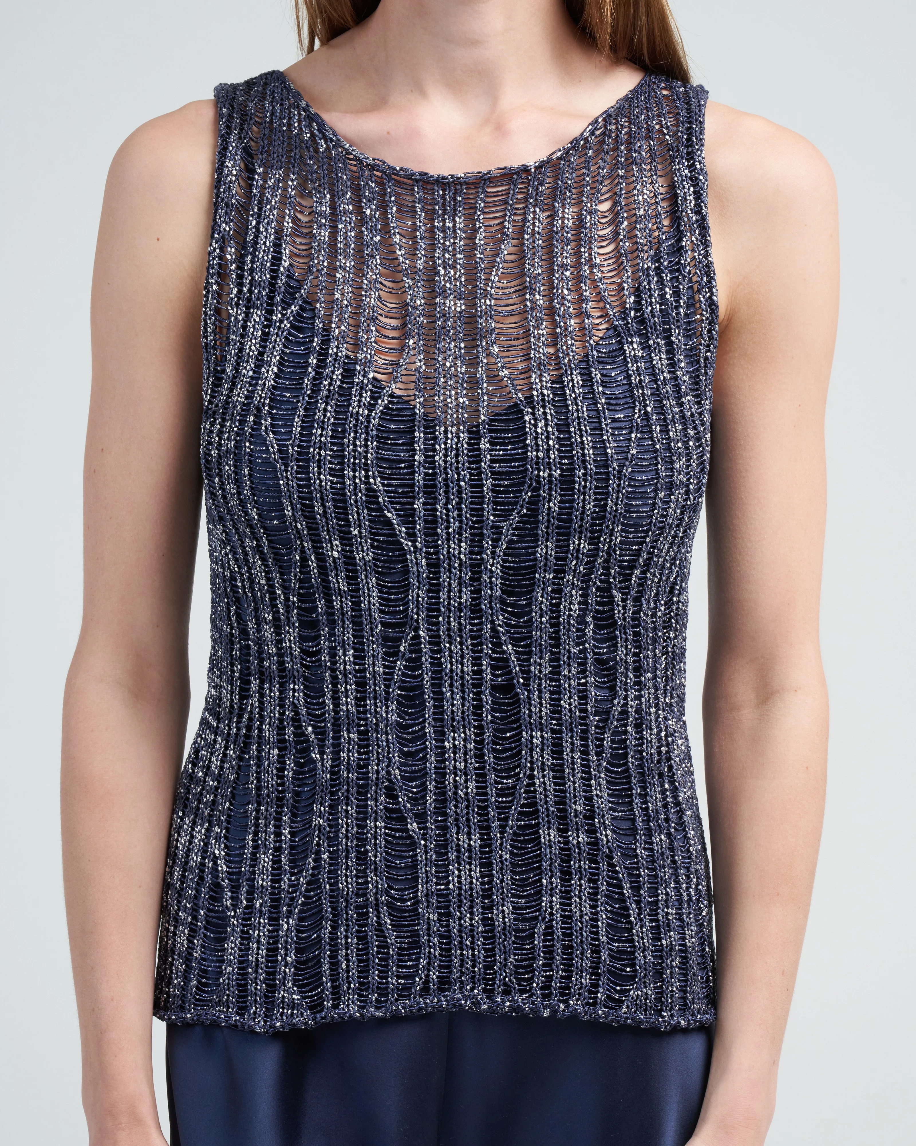 lace knit tank - midnight - Image 5