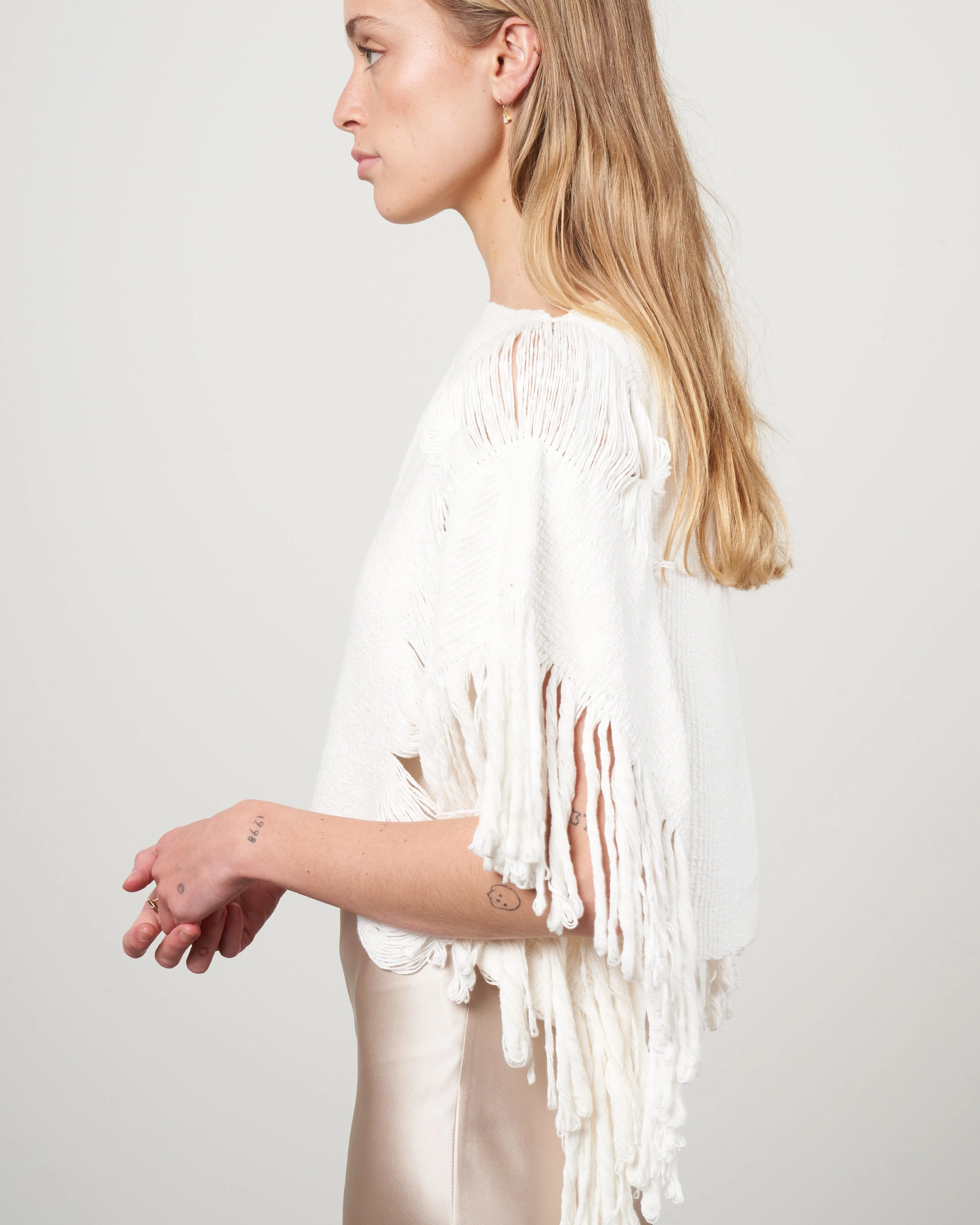 lacy crop top - ivory - Image 3