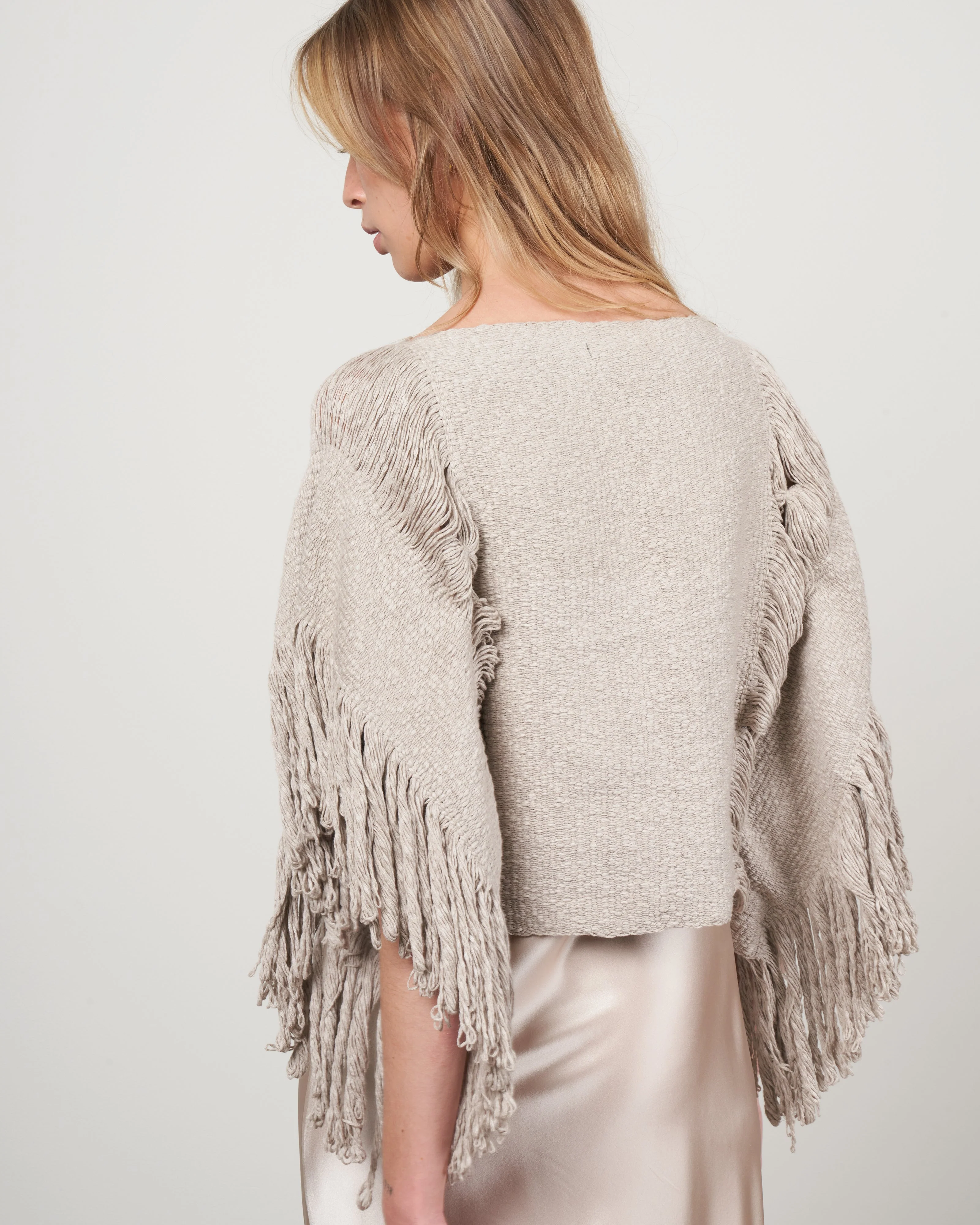 lacy crop top - taupe - Image 4