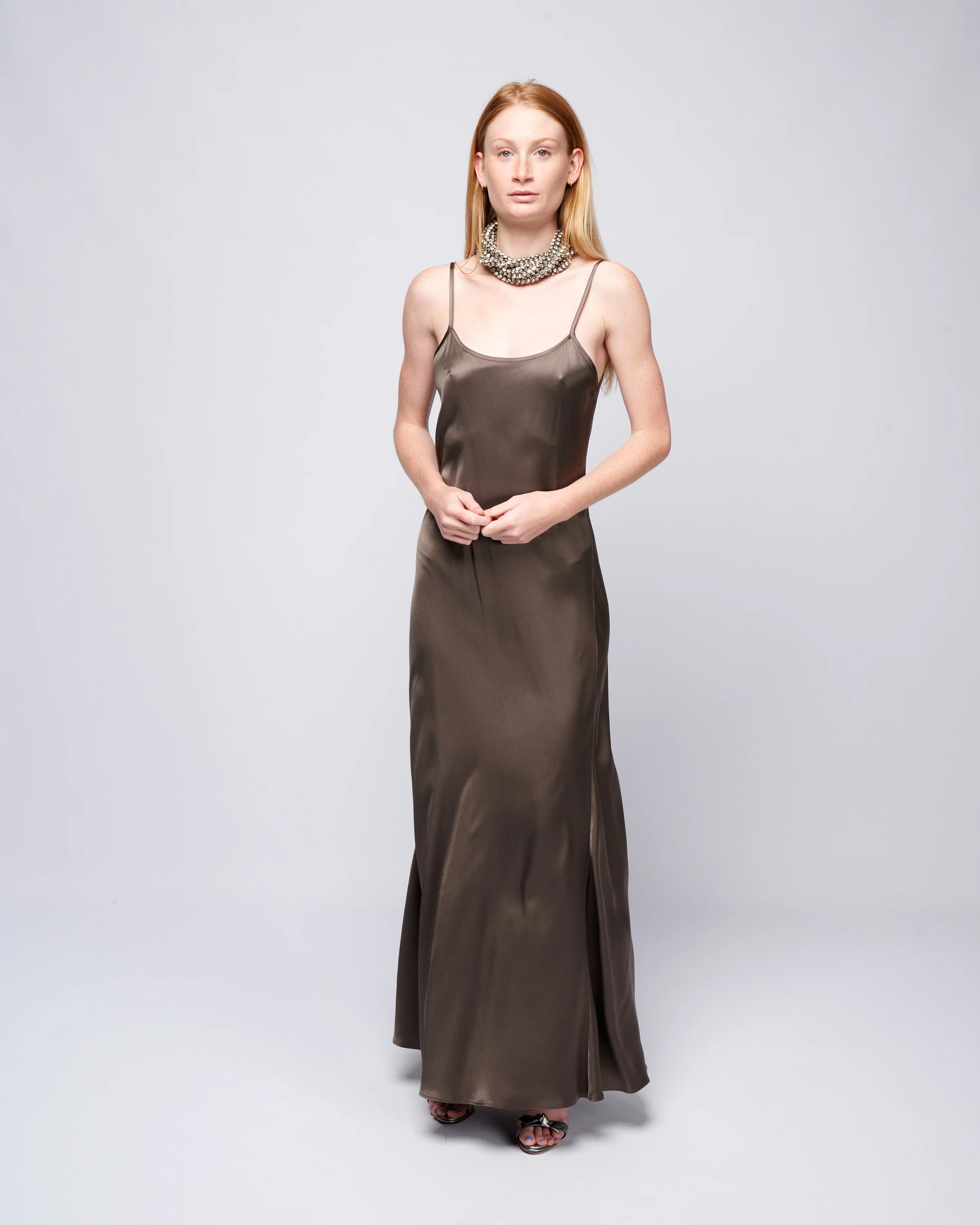 long slip dress - mink