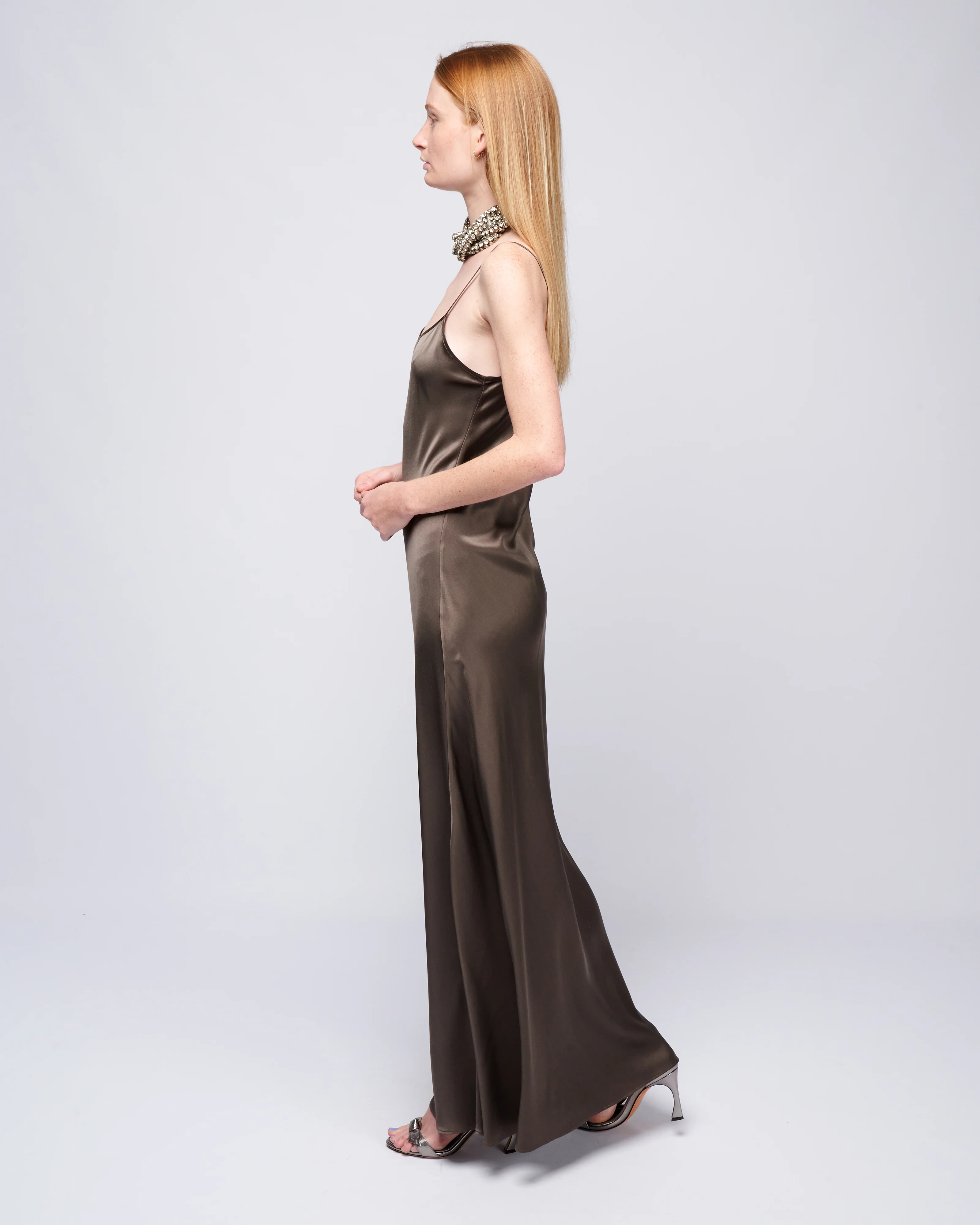 long slip dress - mink - Image 3
