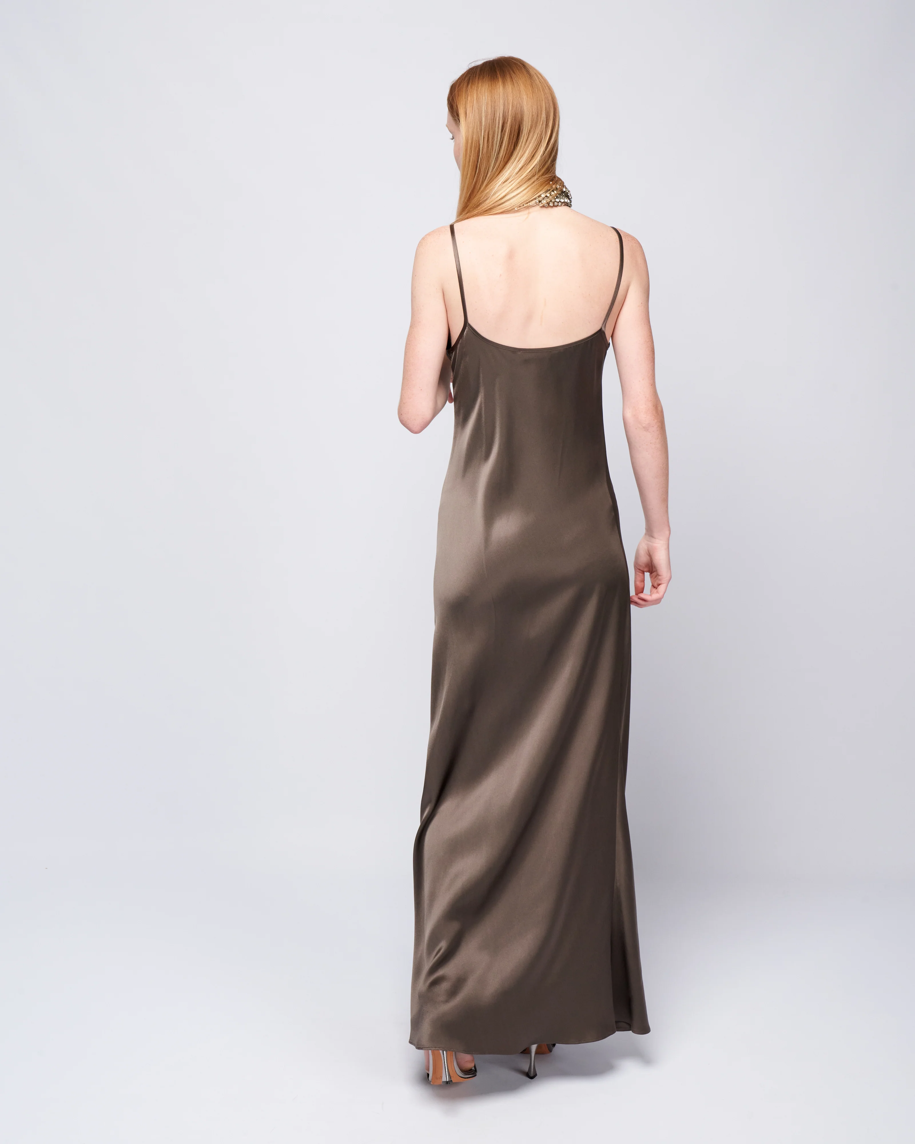 long slip dress - mink - Image 4