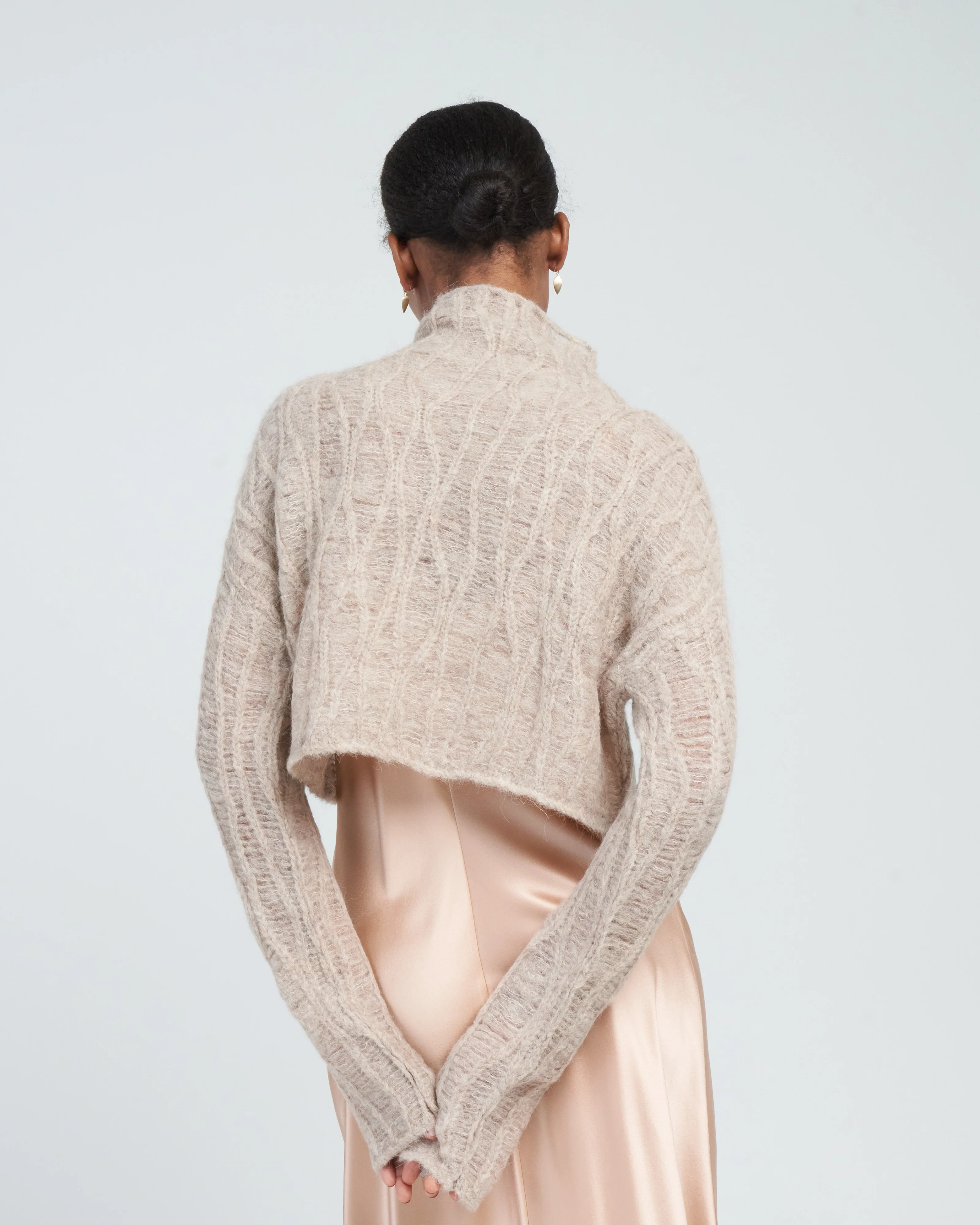 manos crop sweater - champagne - Image 4