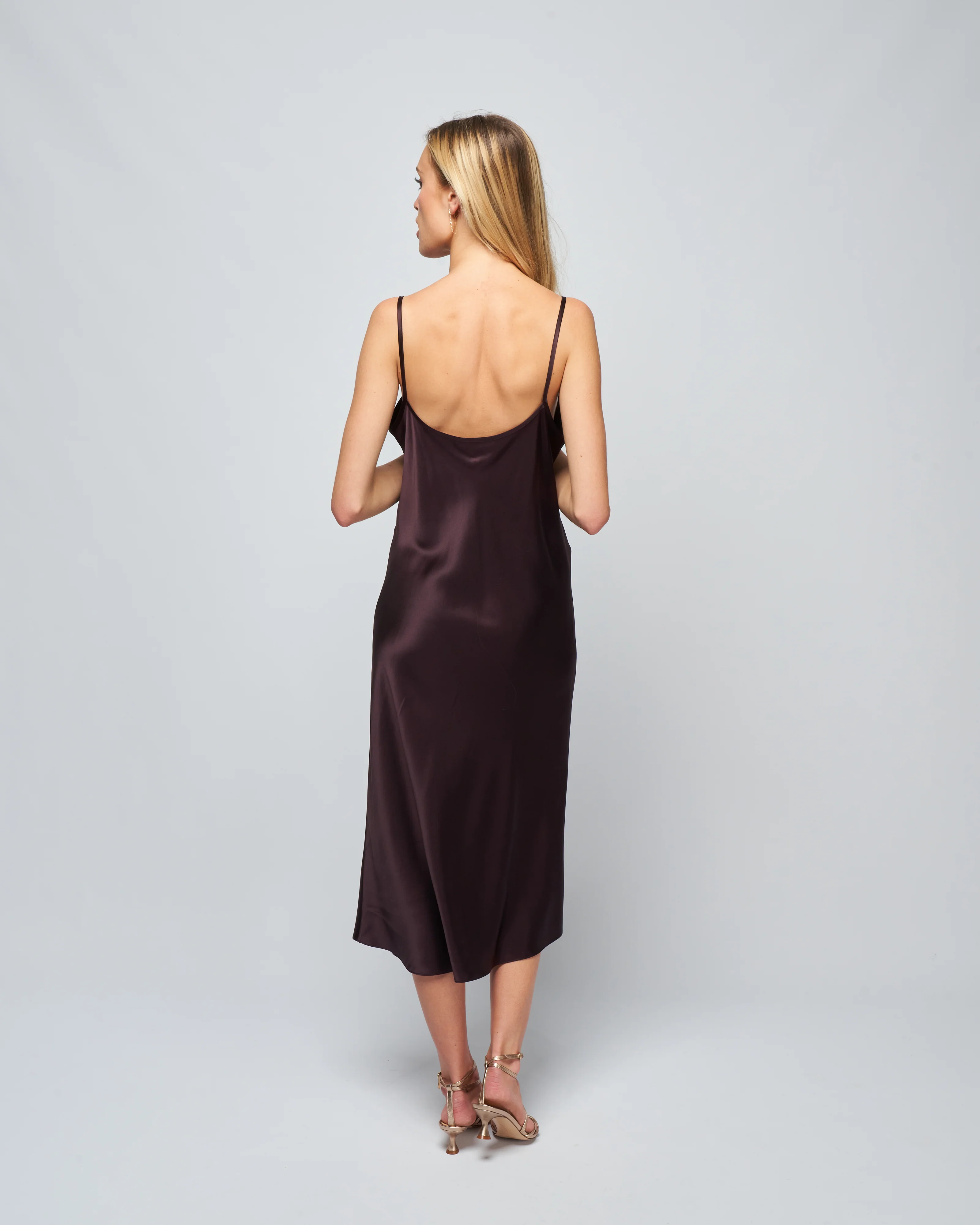 midi slip dress - aubergine - Image 4