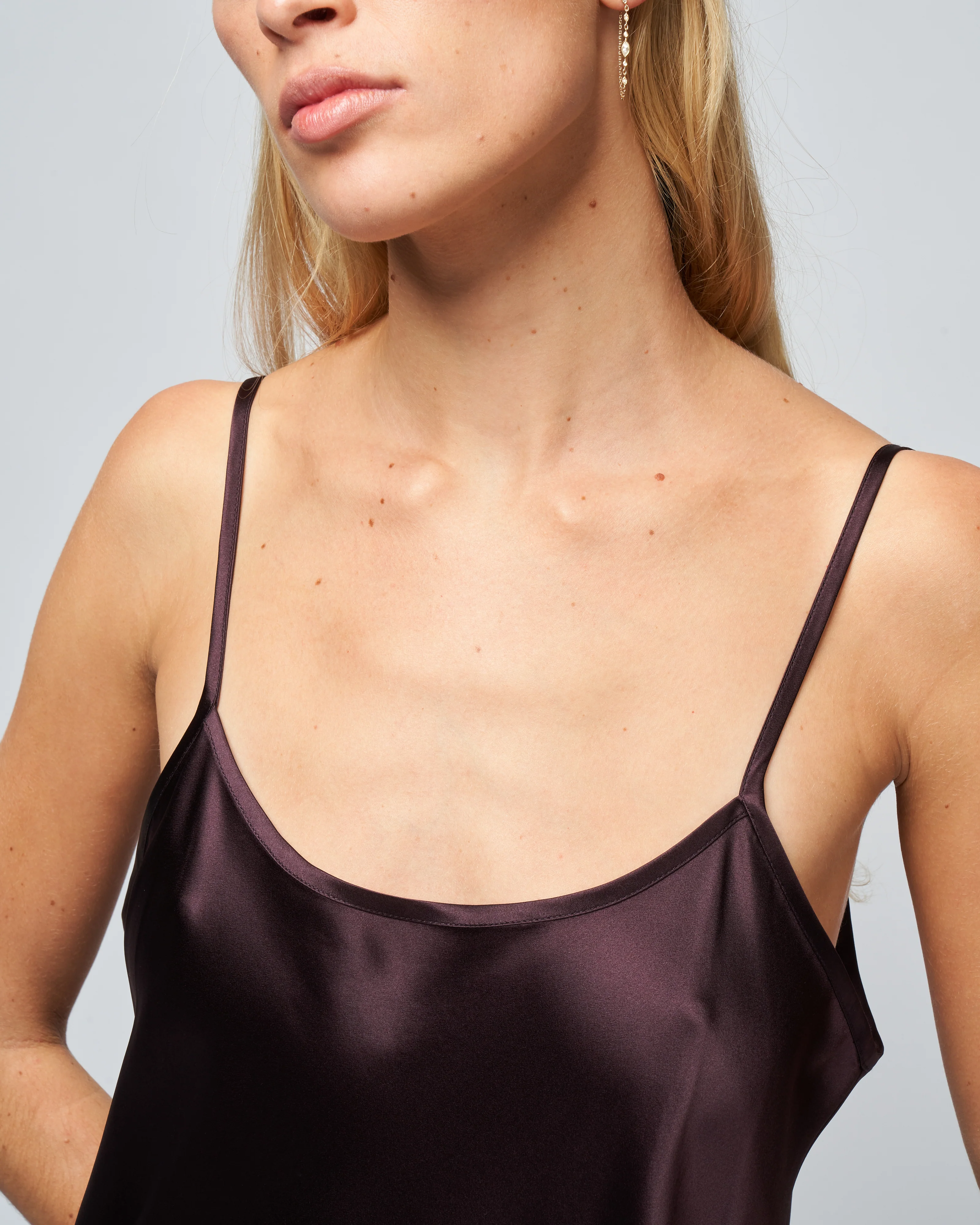 midi slip dress - aubergine - Image 5