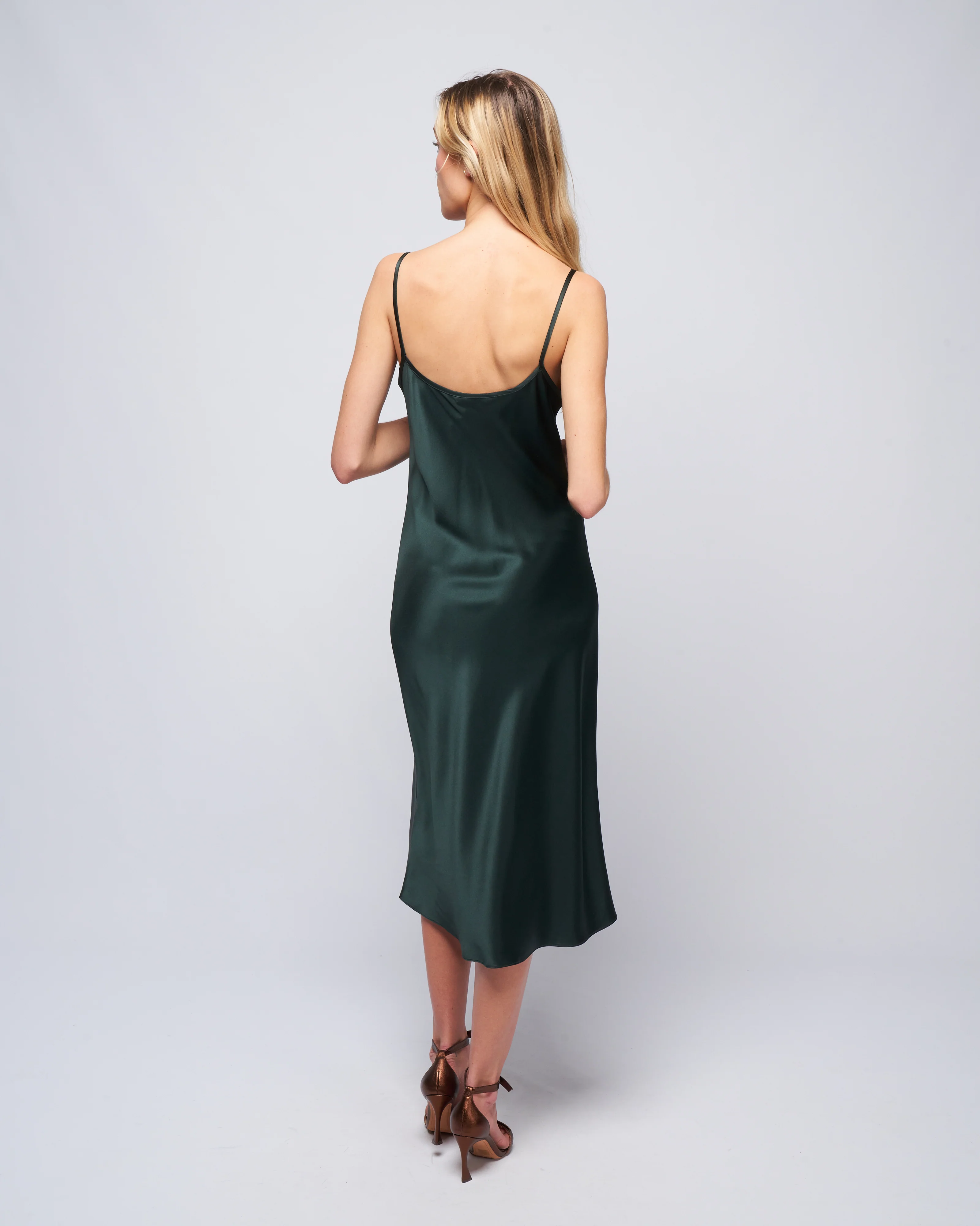 midi slip dress - forest - Image 4