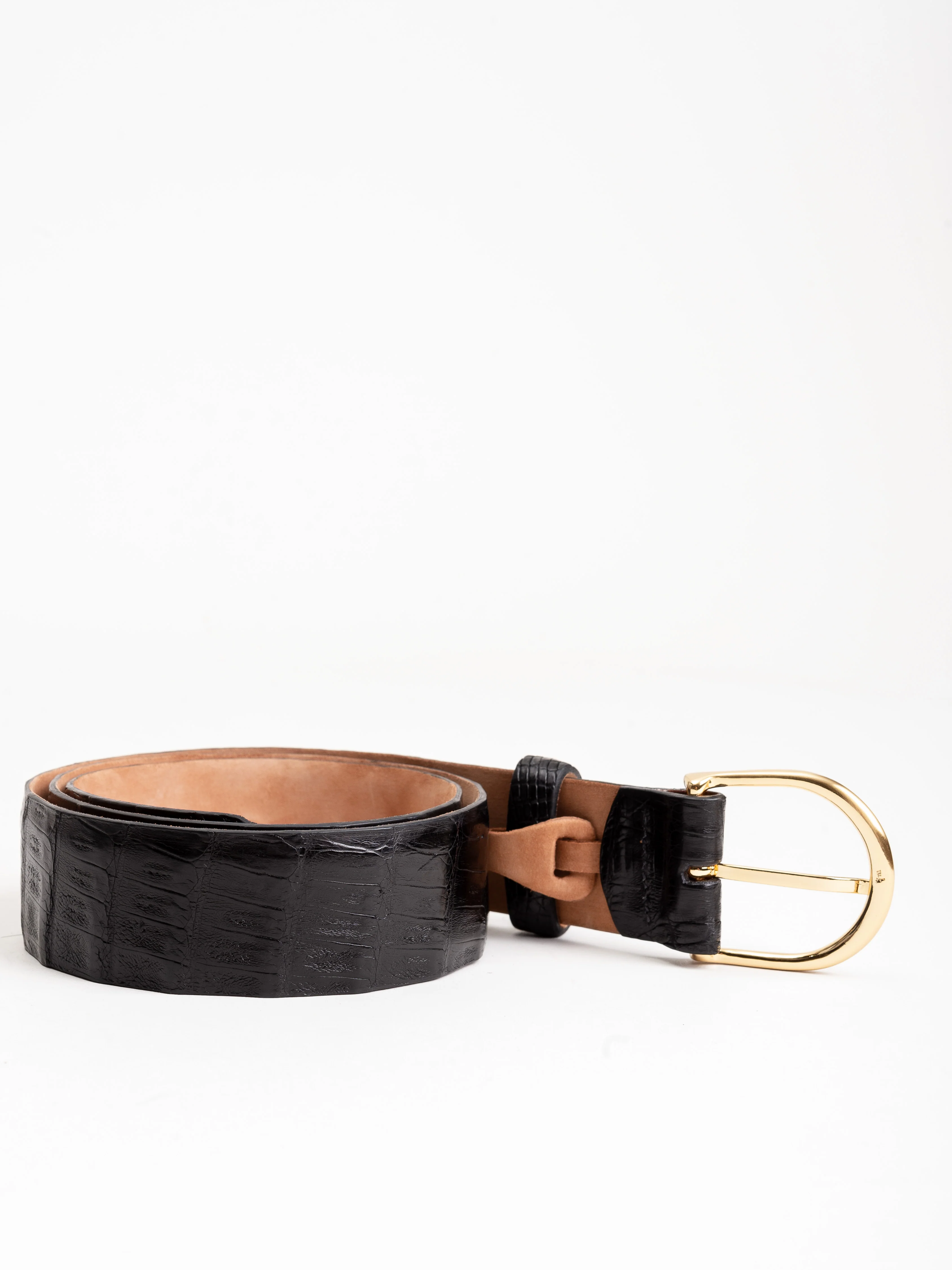 belt w/ brass buckle - black - Image 4