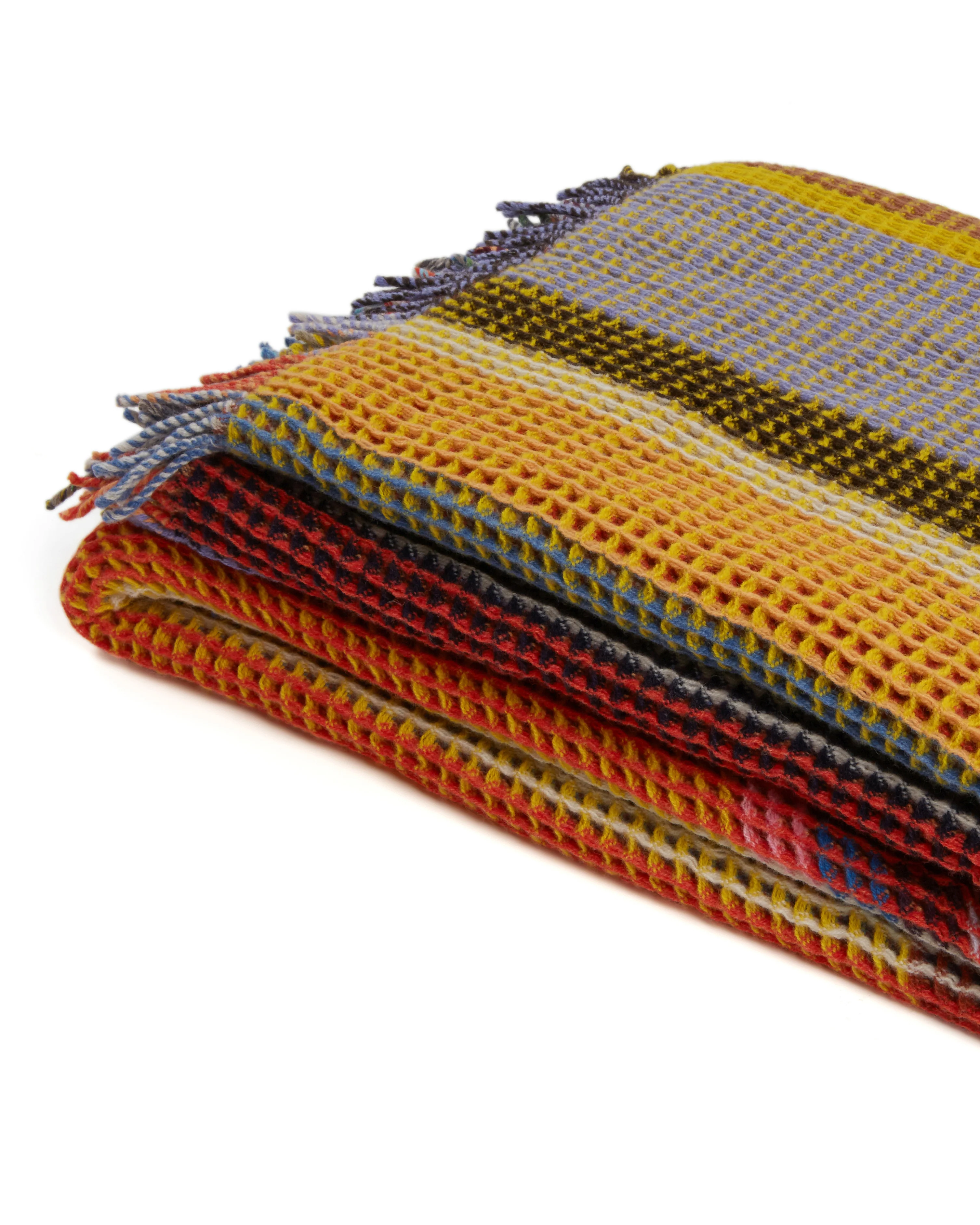 honeycomb throw 105 x 165cm - yellow - Image 2