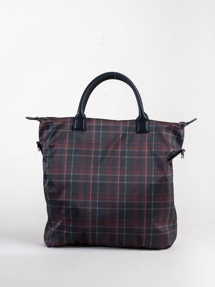 shopper tote - navy tartan - Image 2