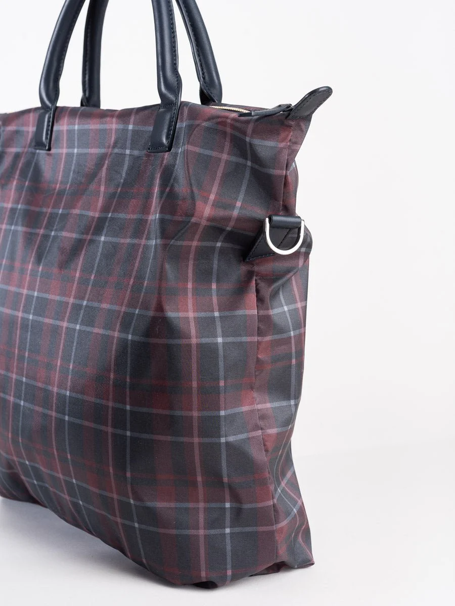 shopper tote - navy tartan - Image 3