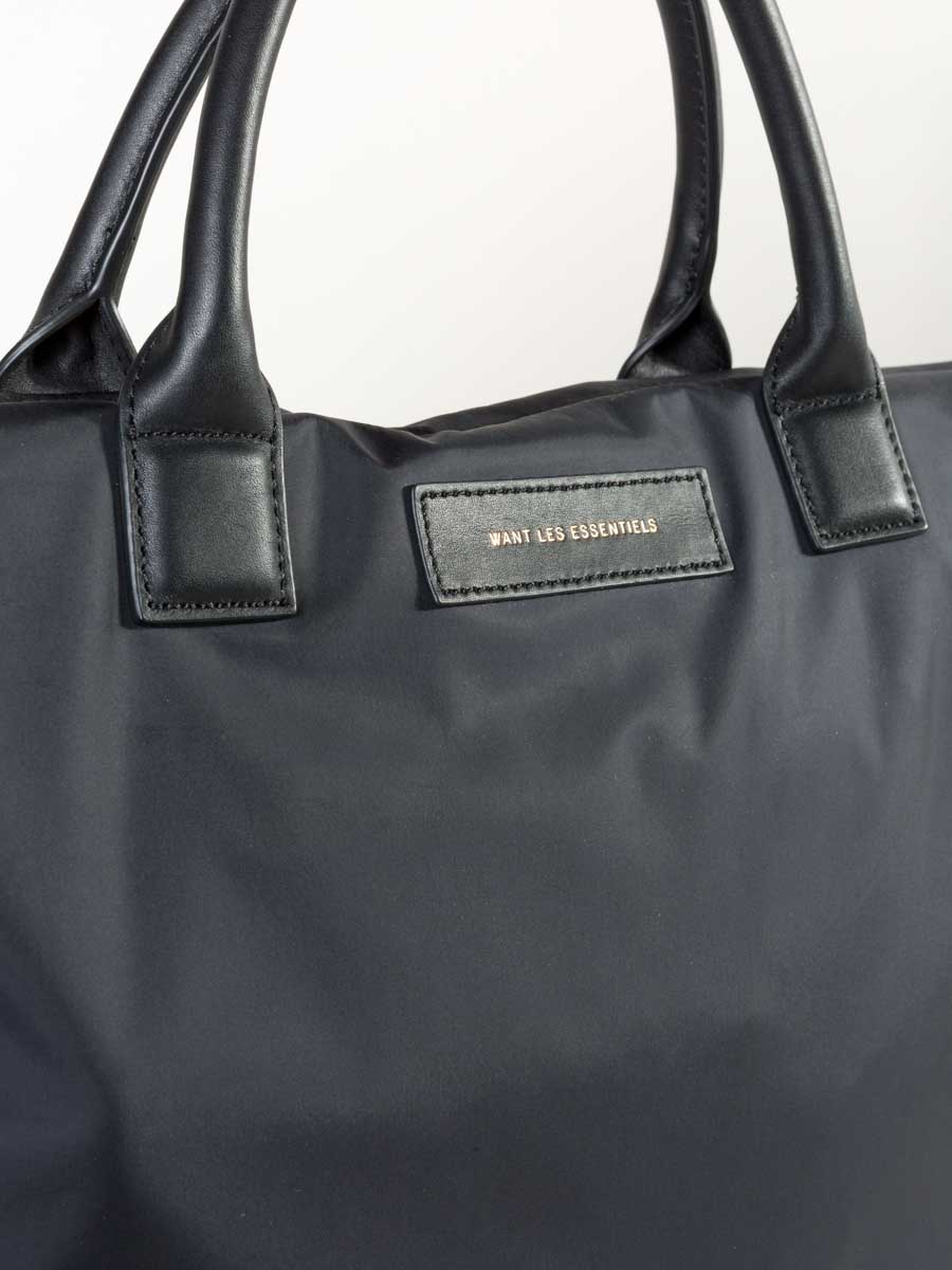 shopper tote - black nylon - Image 5
