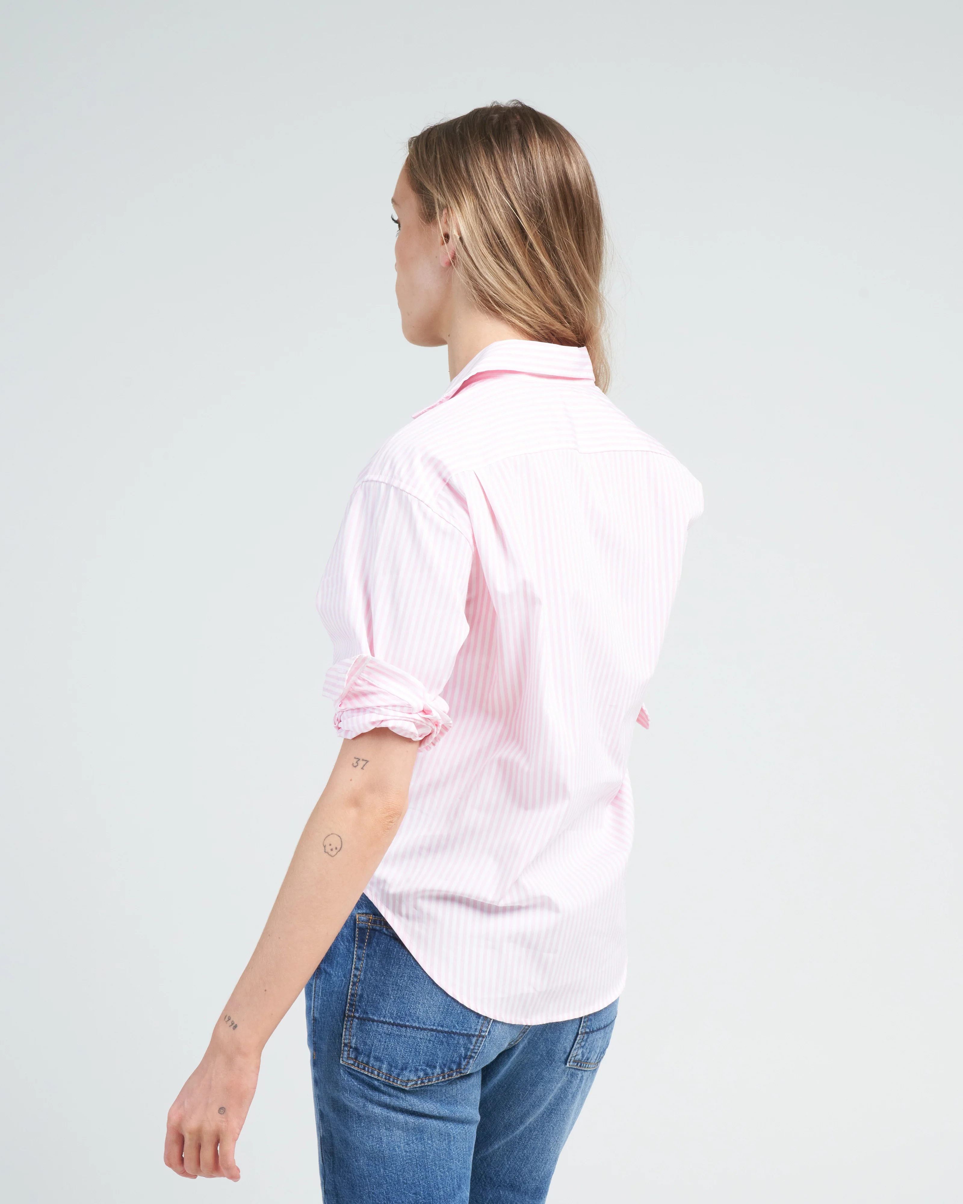 the crop shirt, royale cotton - trop belle stripe - Image 5