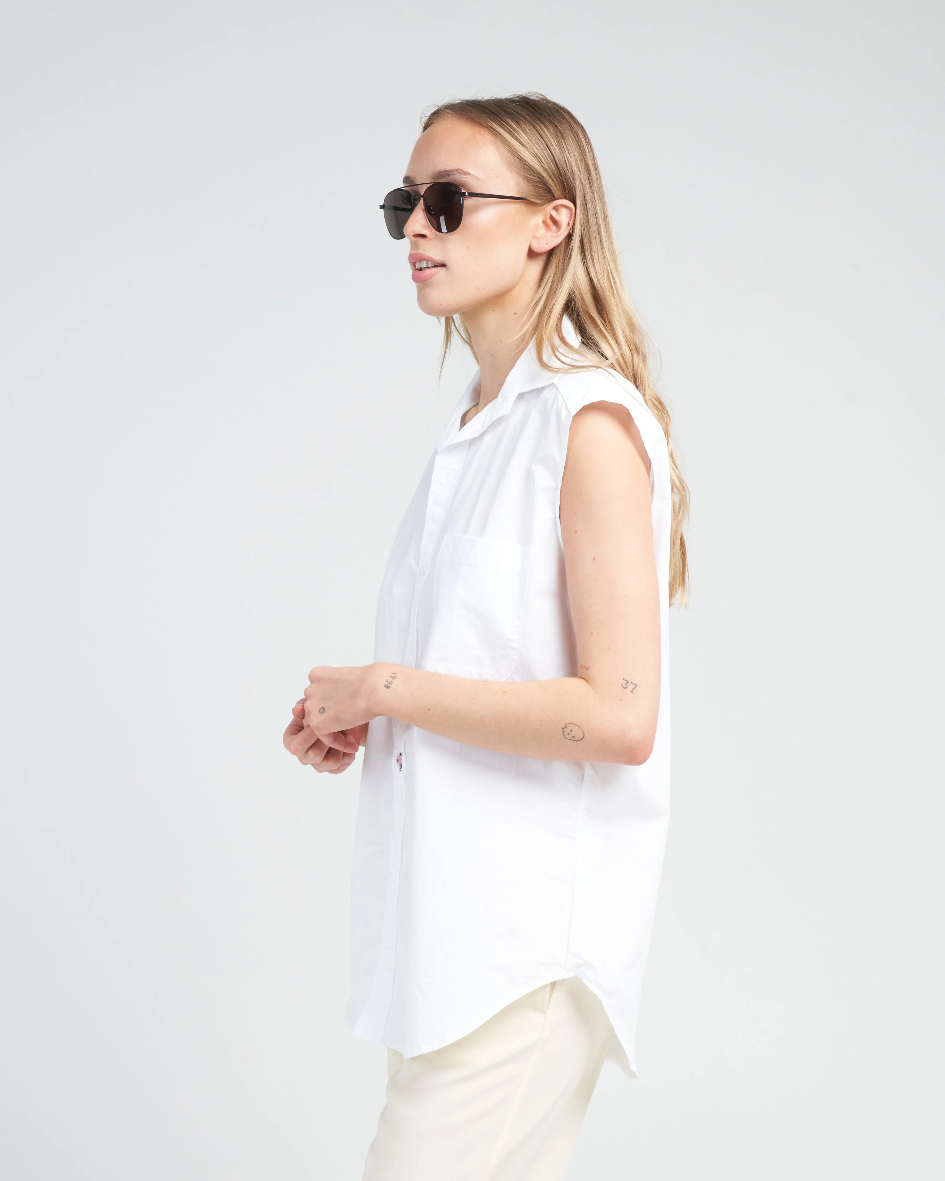 the cutoff shirt, paper cotton - optic white - Image 3