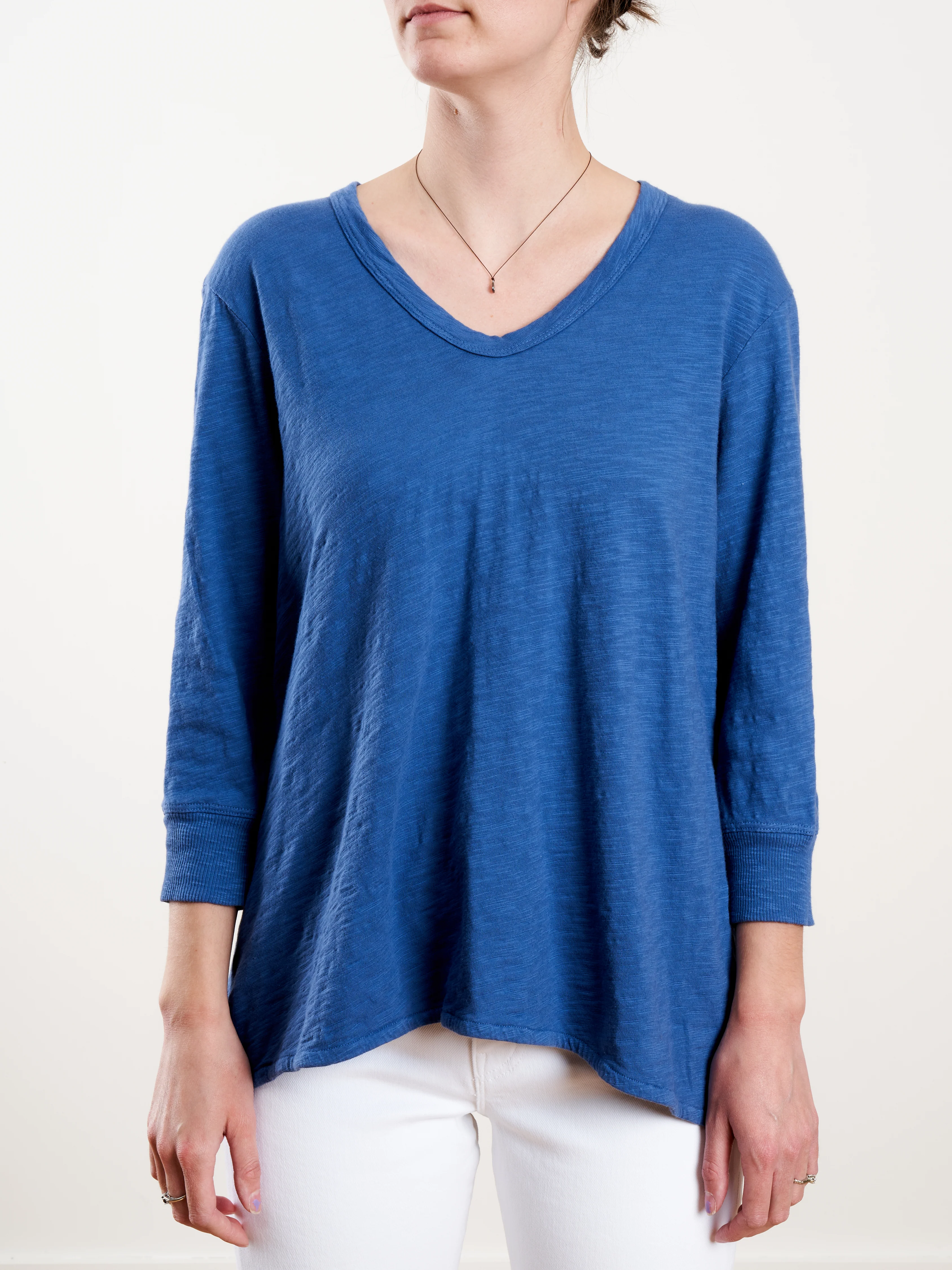 3/4 slv shrunken b/f longer back - royal - Image 3