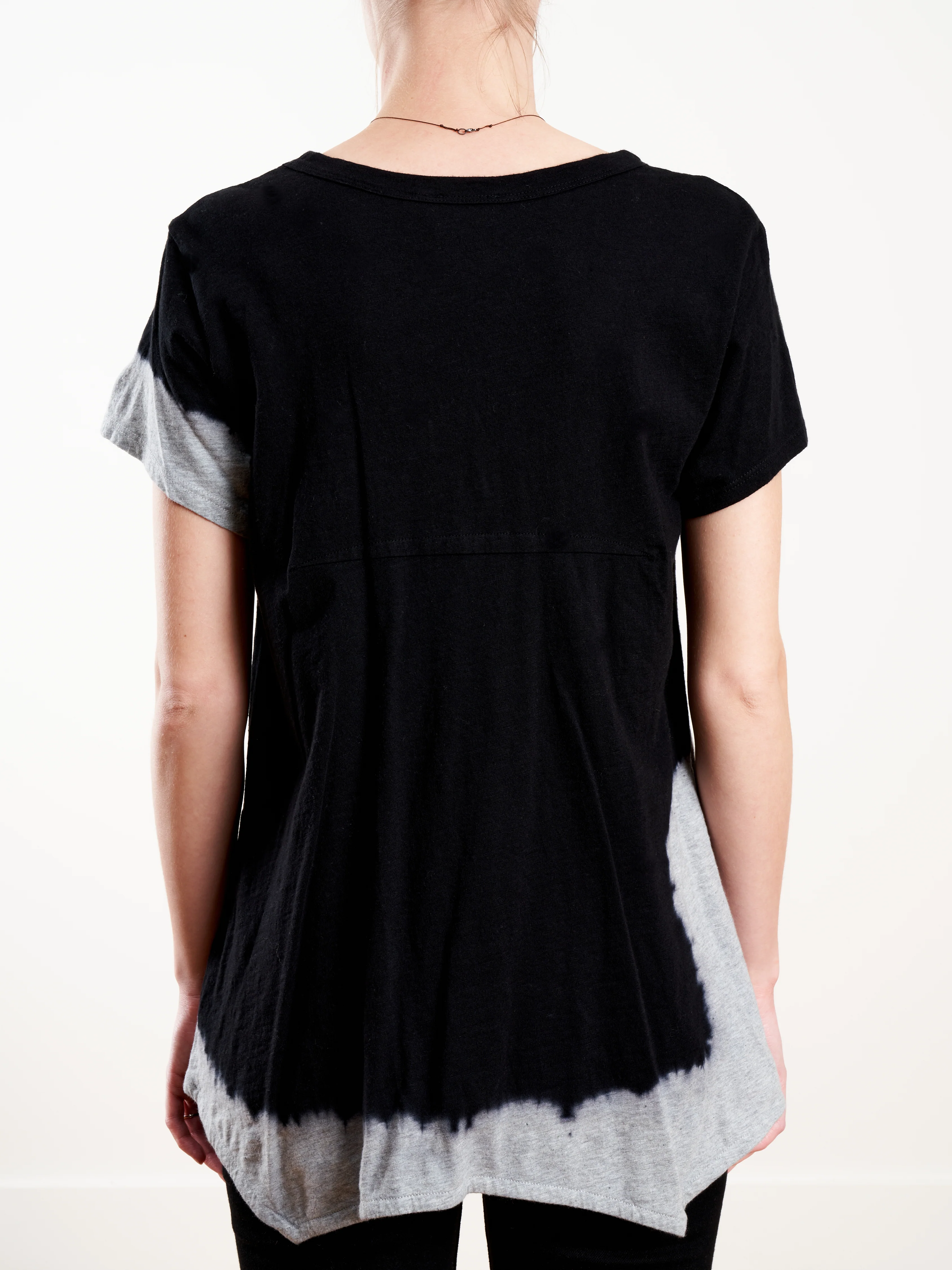 deep v-neck contrast corner tee - blk/grey - Image 5