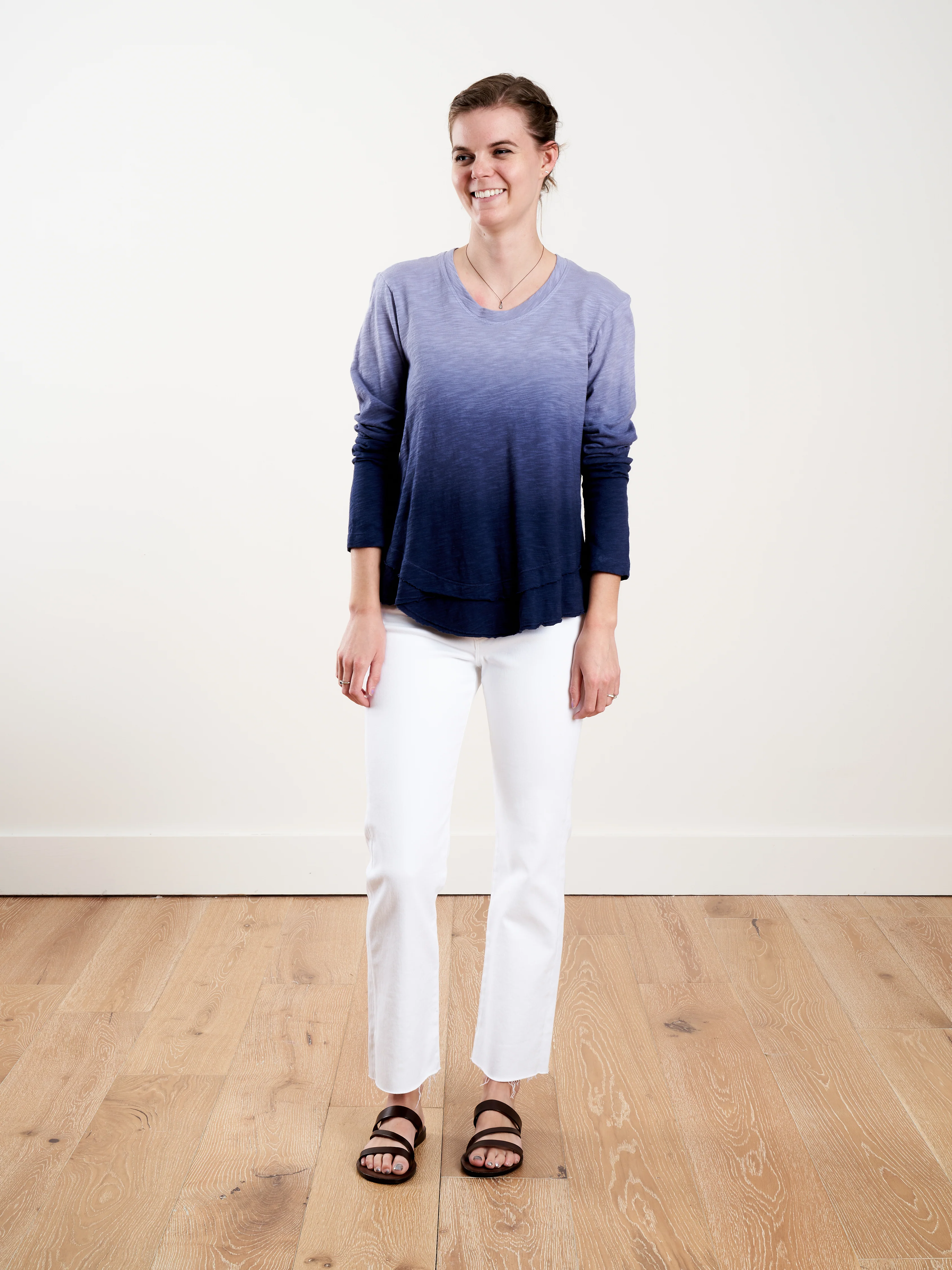 l/s mock layer tee ombre - indie