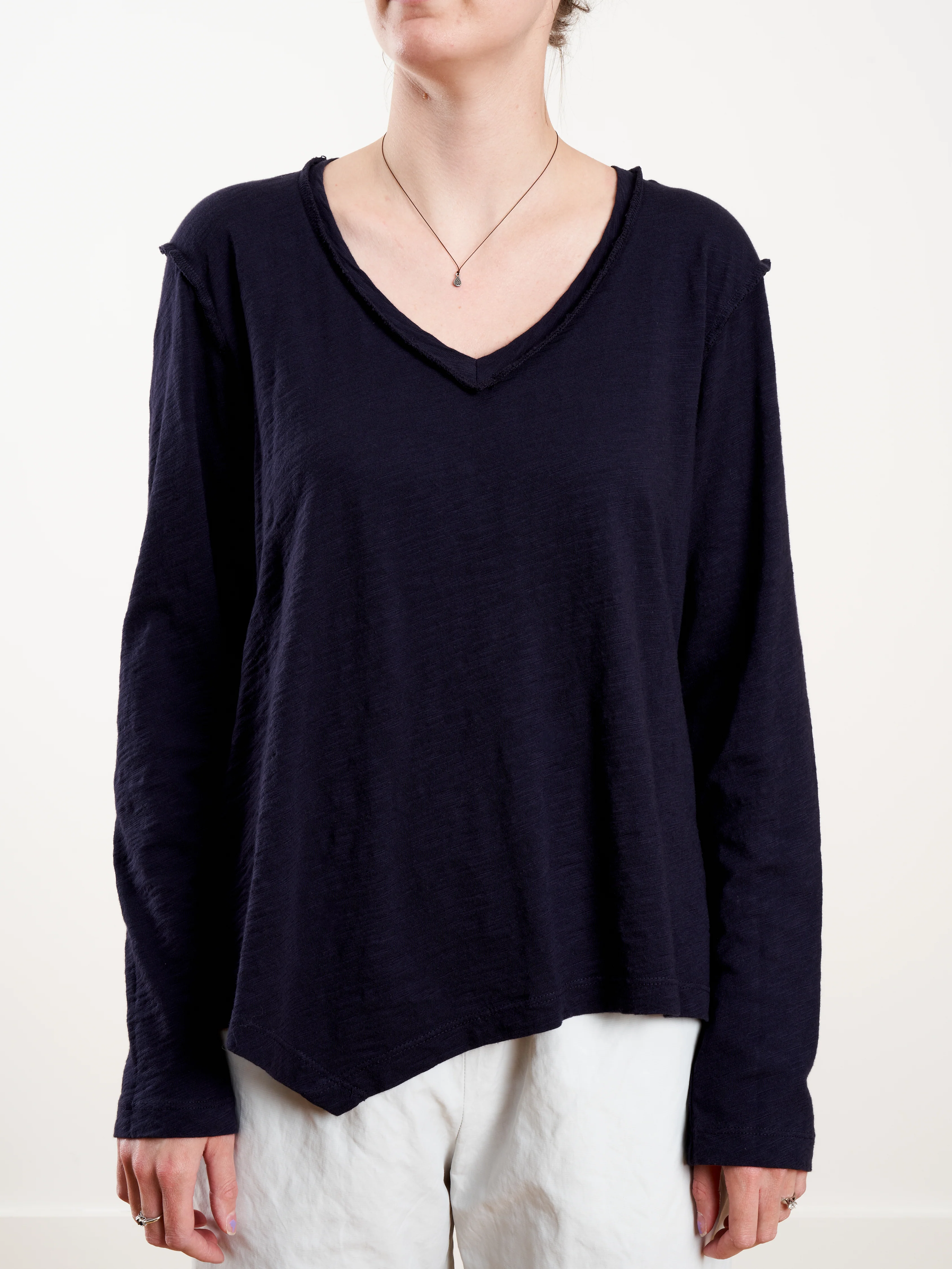 l/s v-neck shrunken slant tee - twilight - Image 3