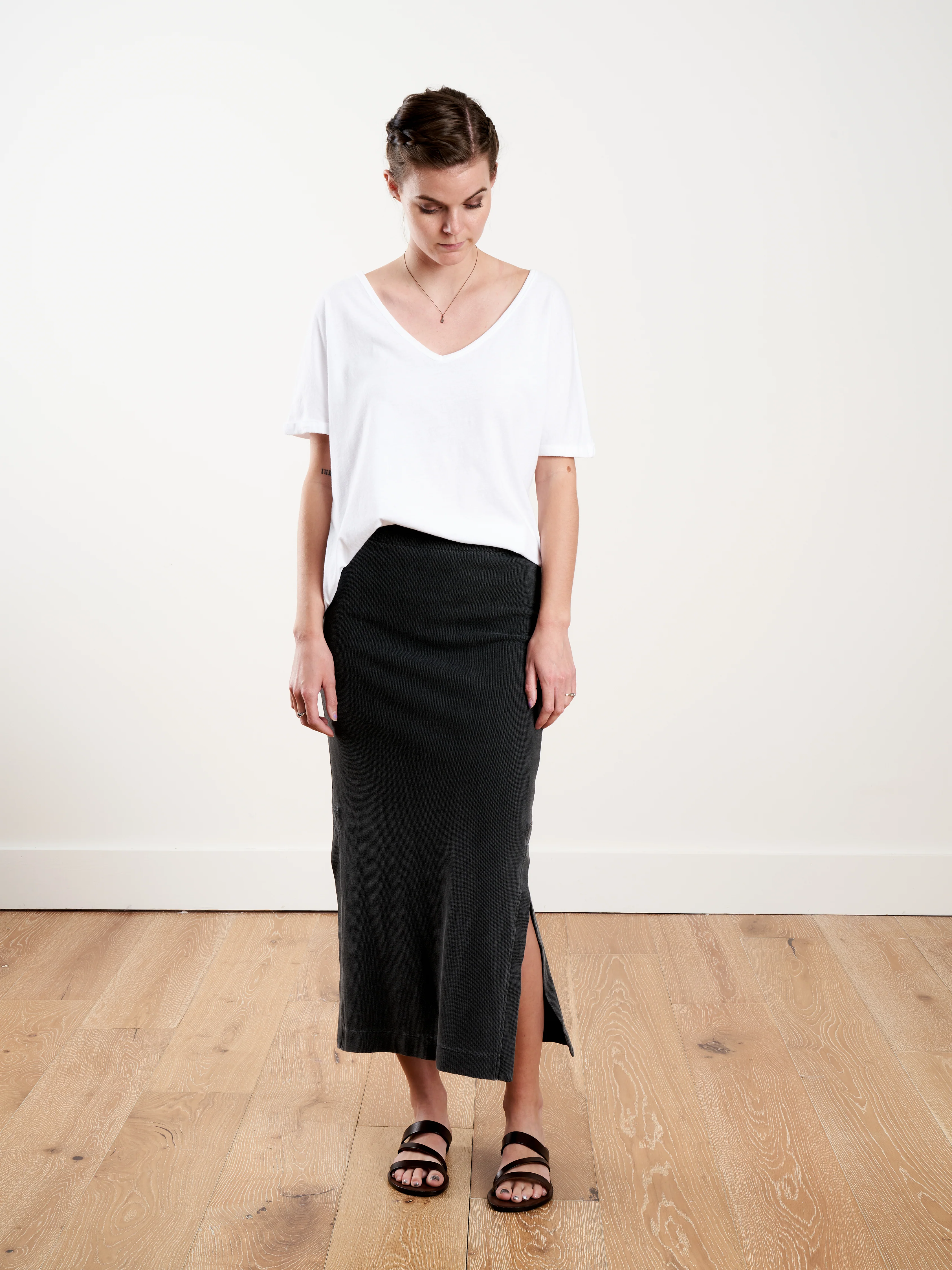 long slit skirt - black - Image 2