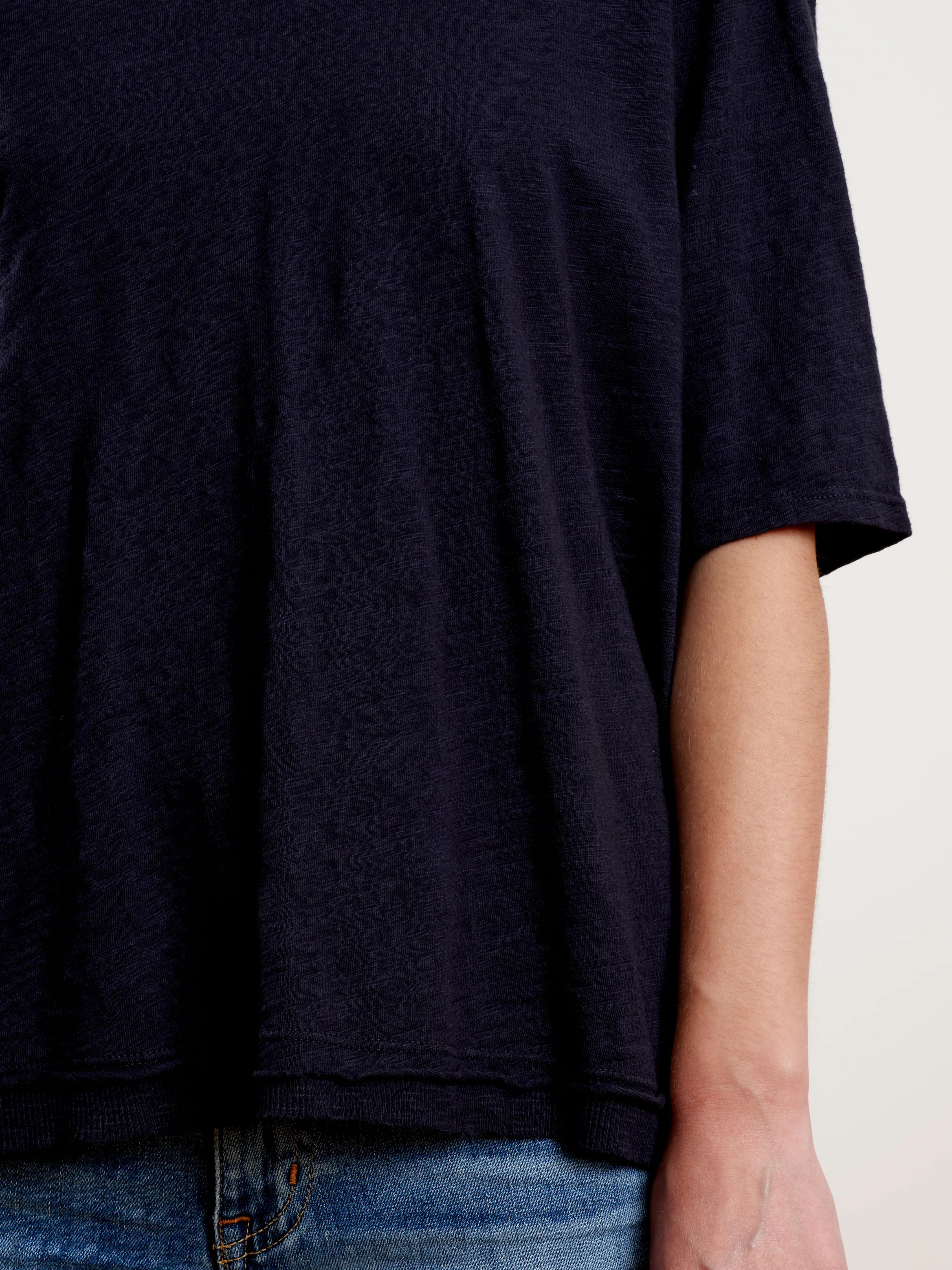 rib back mixed crew elbow tee - twilight - Image 6
