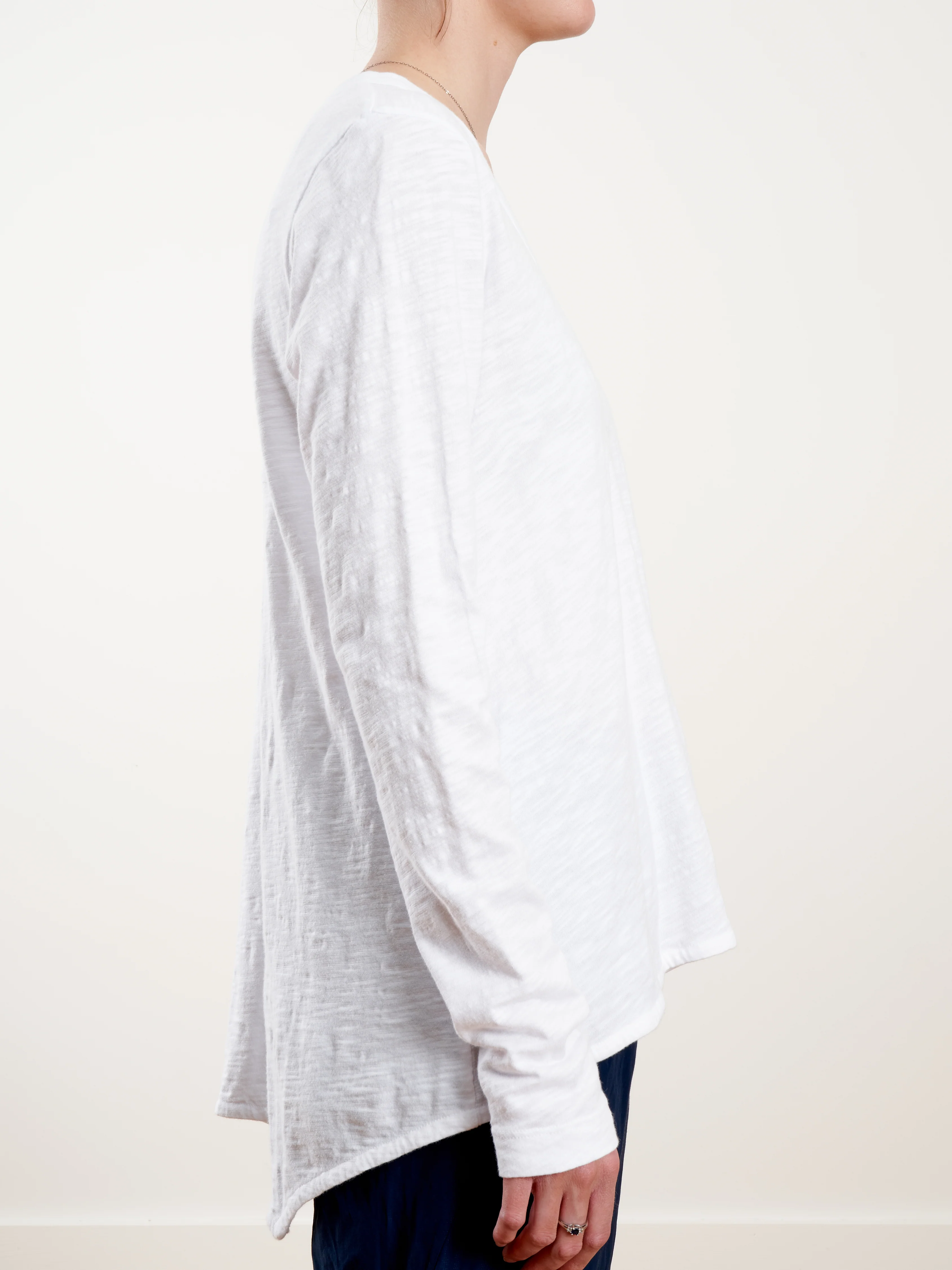 sexy deep vneck shrunken tee - white - Image 5