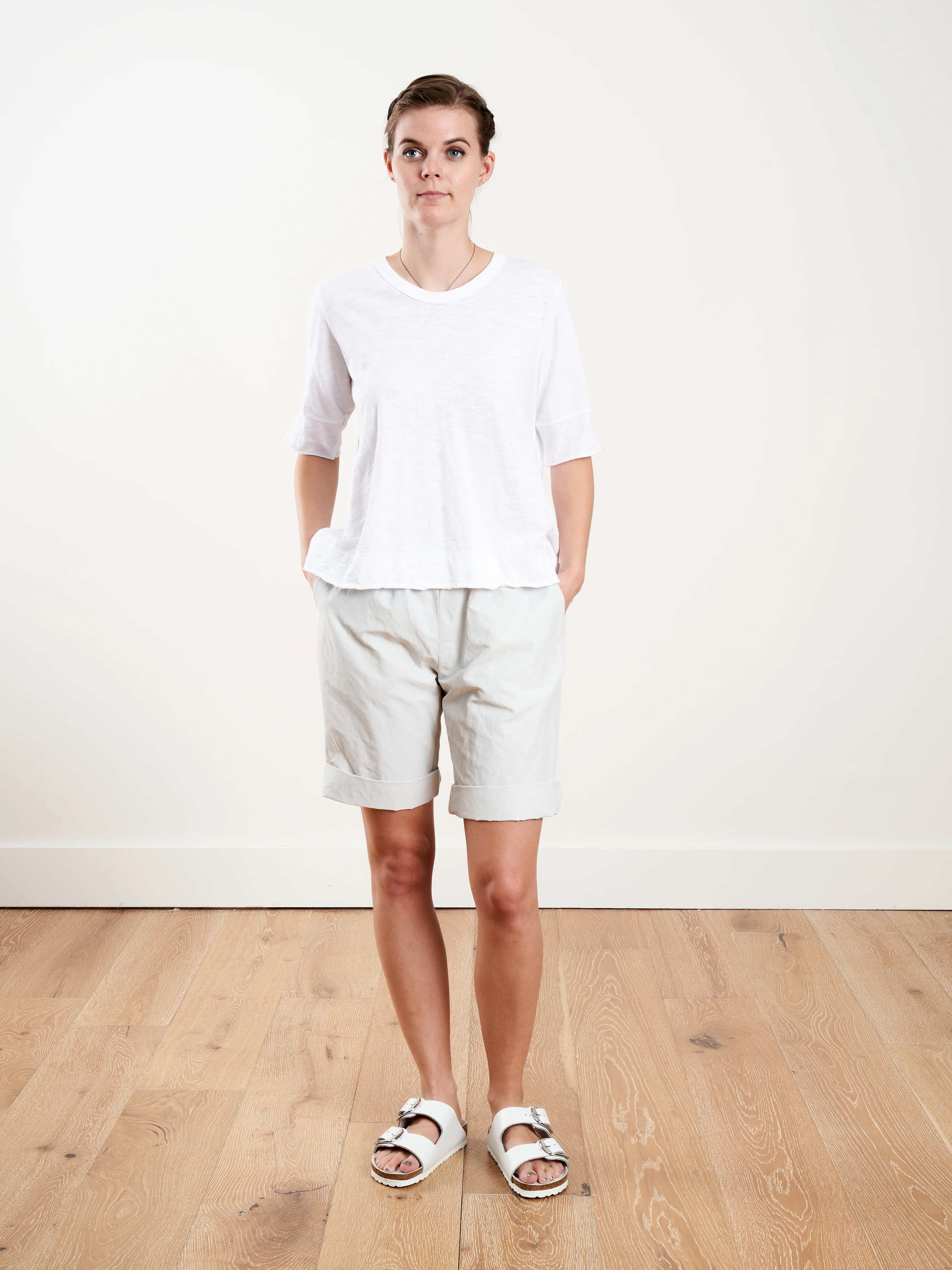 shrunken crossover back tee - white - Image 2