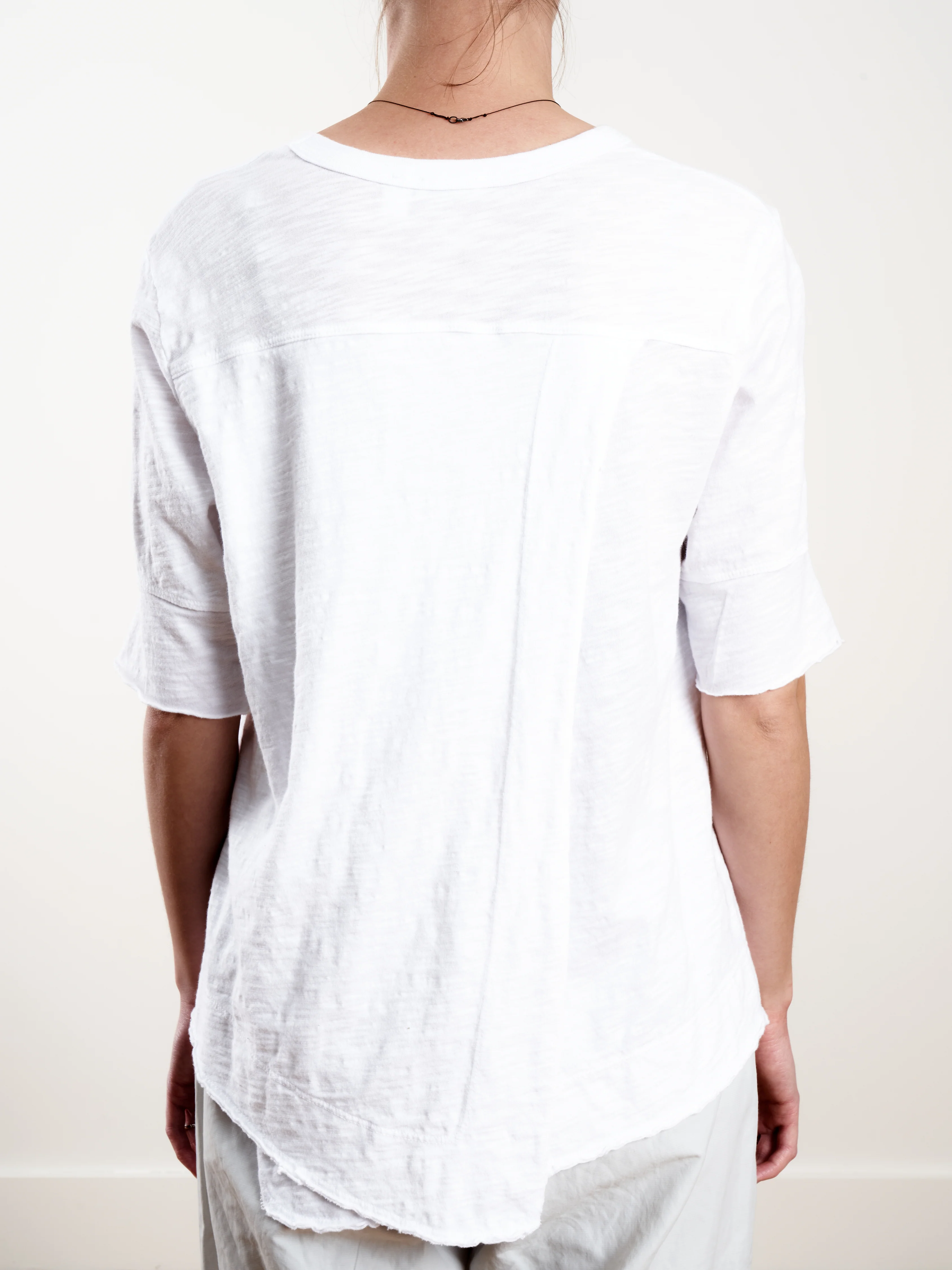 shrunken crossover back tee - white - Image 5