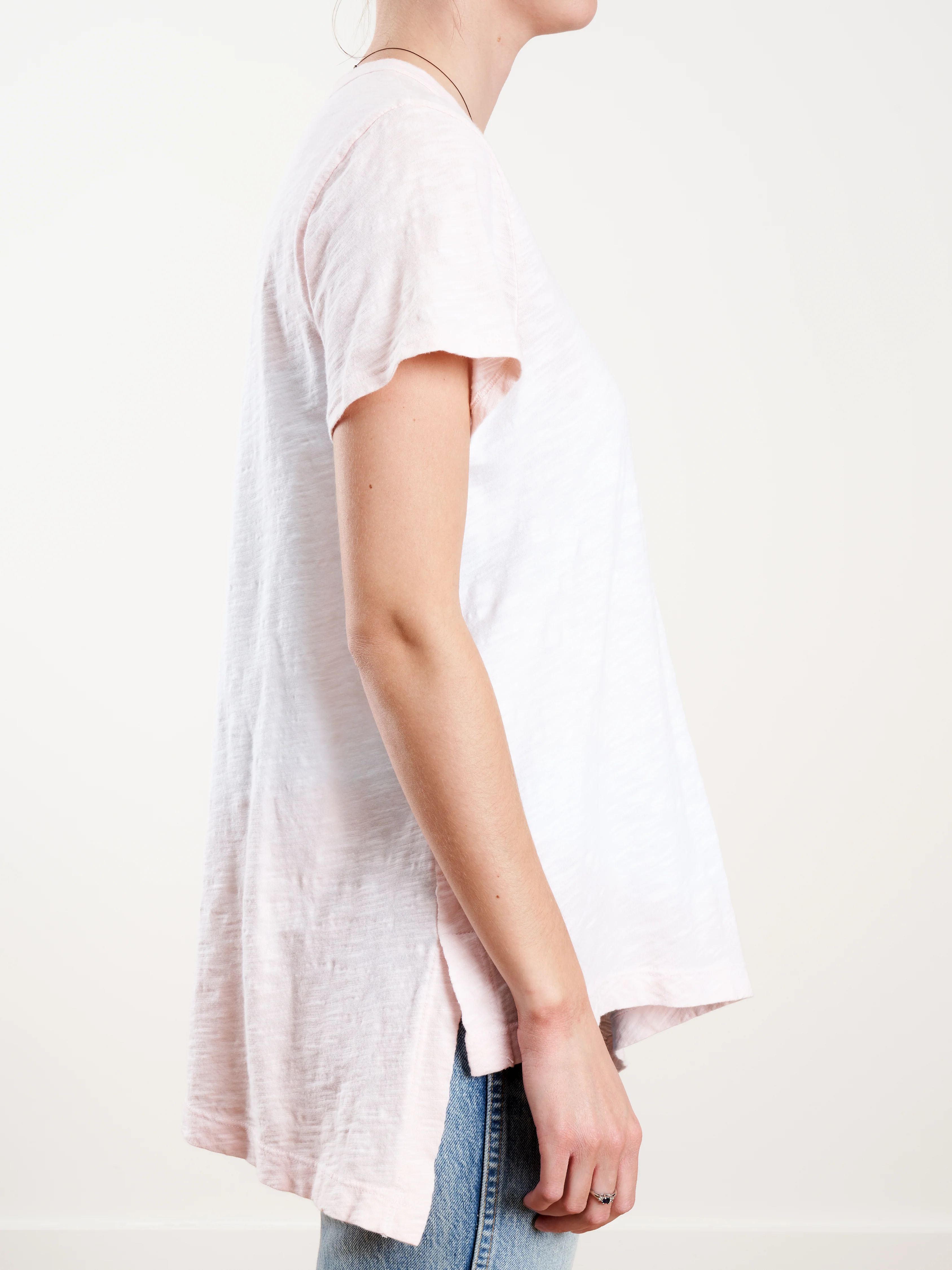 shrunken scoop s/s double dip tee - baby pink - Image 4
