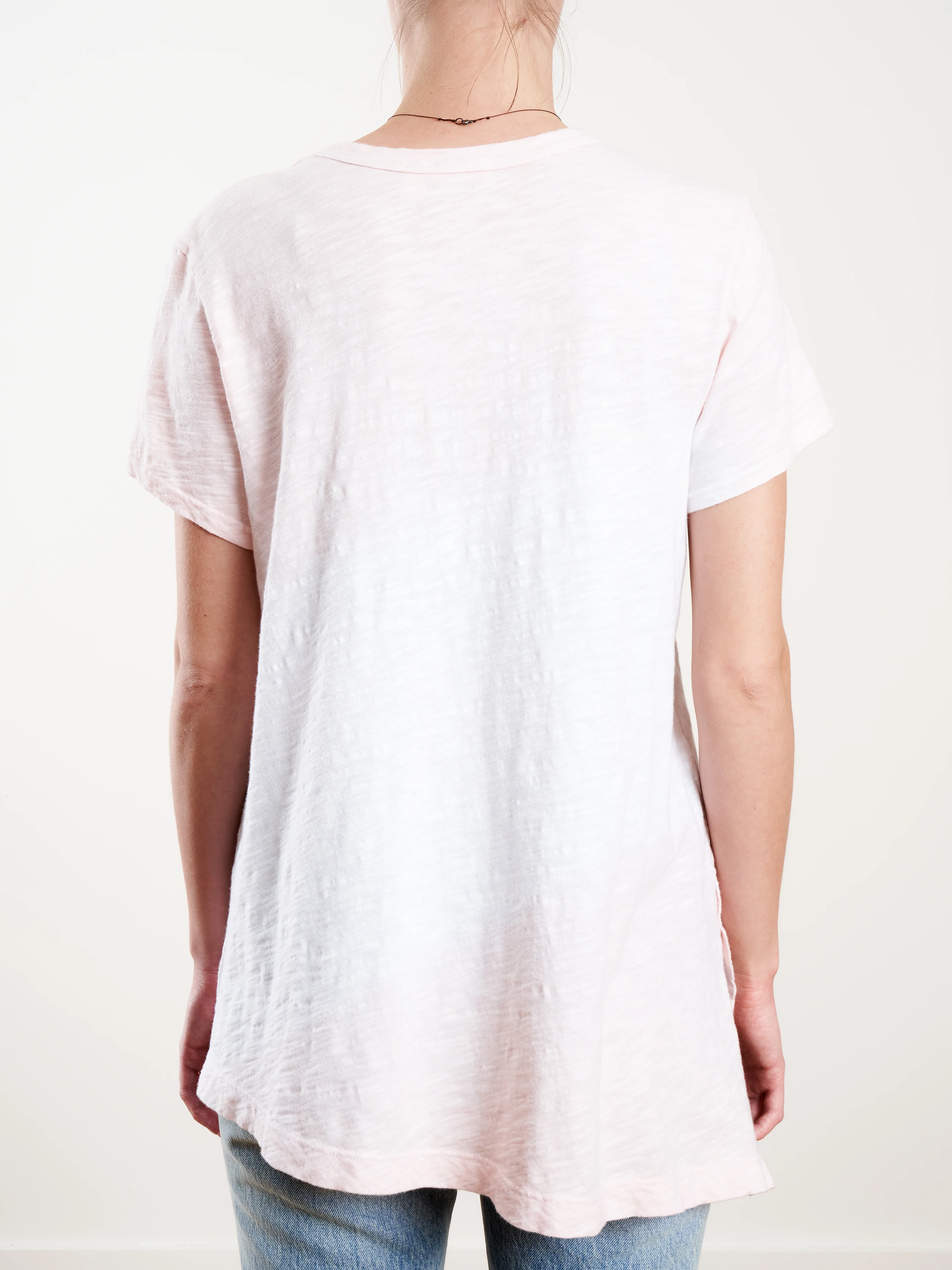 shrunken scoop s/s double dip tee - baby pink - Image 5
